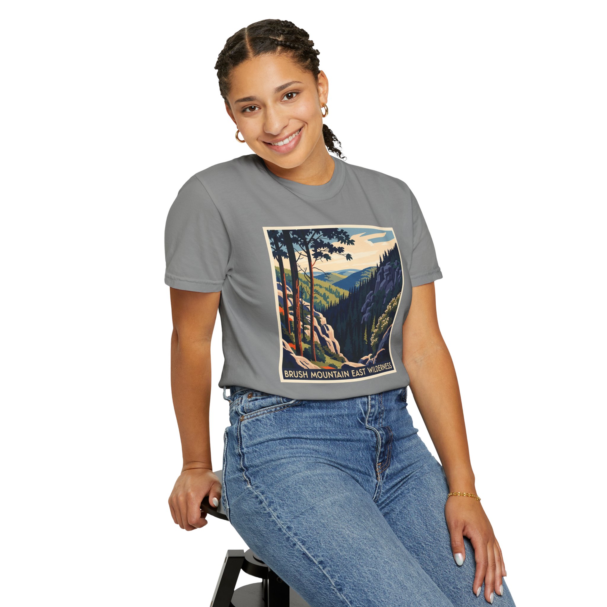 Brush Mountain East Wilderness WPA Style Unisex T-shirt - Image 11