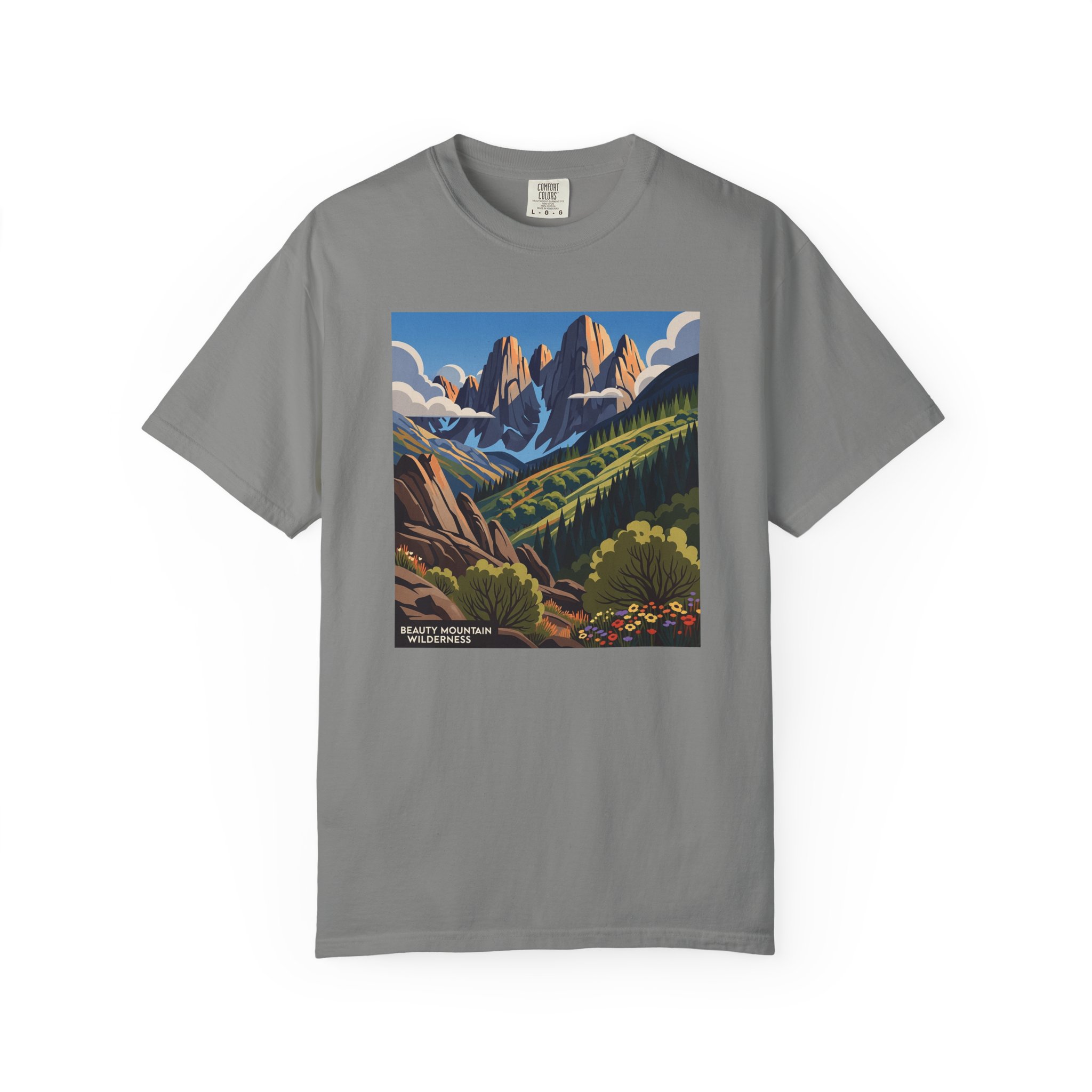 Beauty Mountain Wilderness WPA Style Unisex T-shirt - Image 7