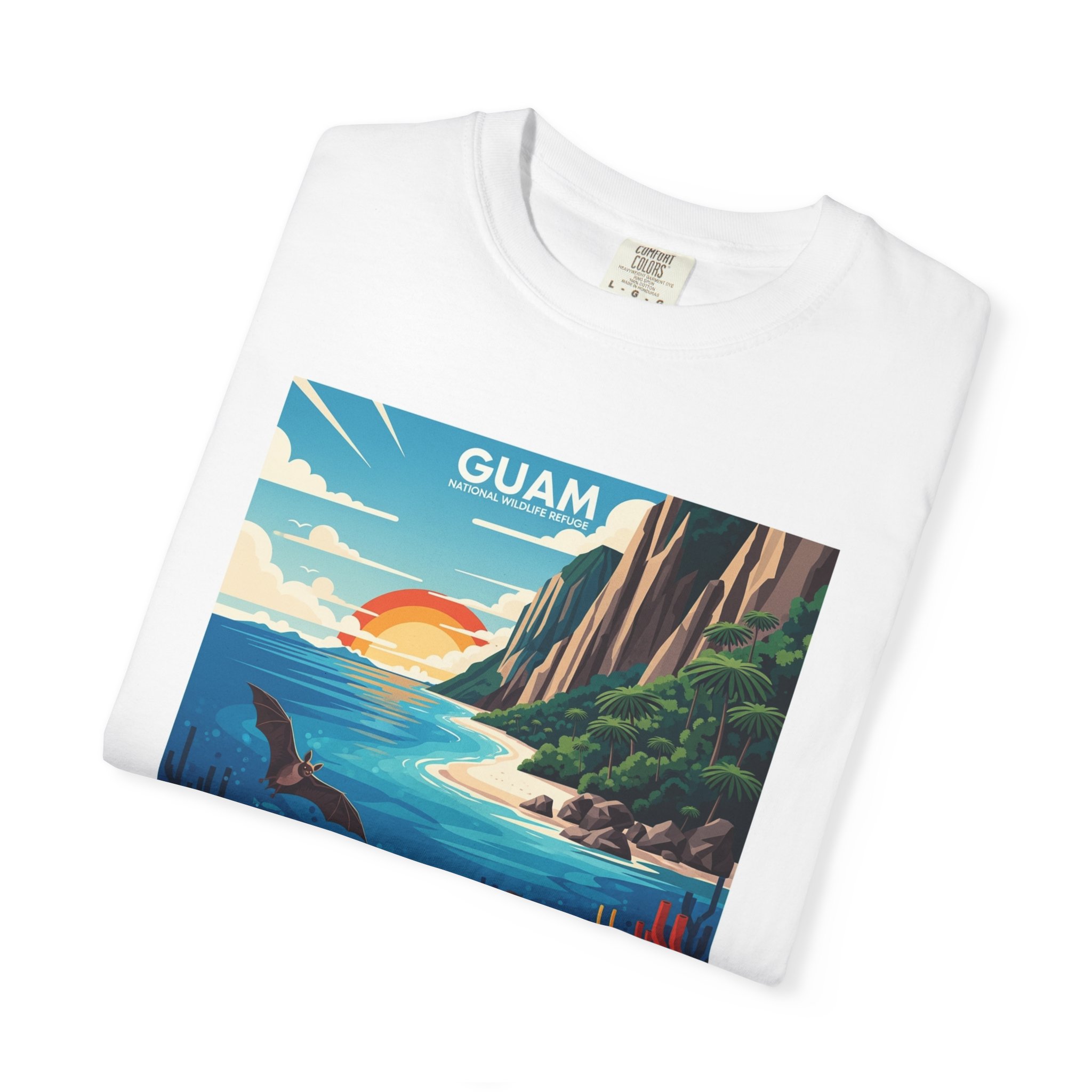 Guam National Wildlife Refuge WPA Style Unisex T-shirt - Image 3