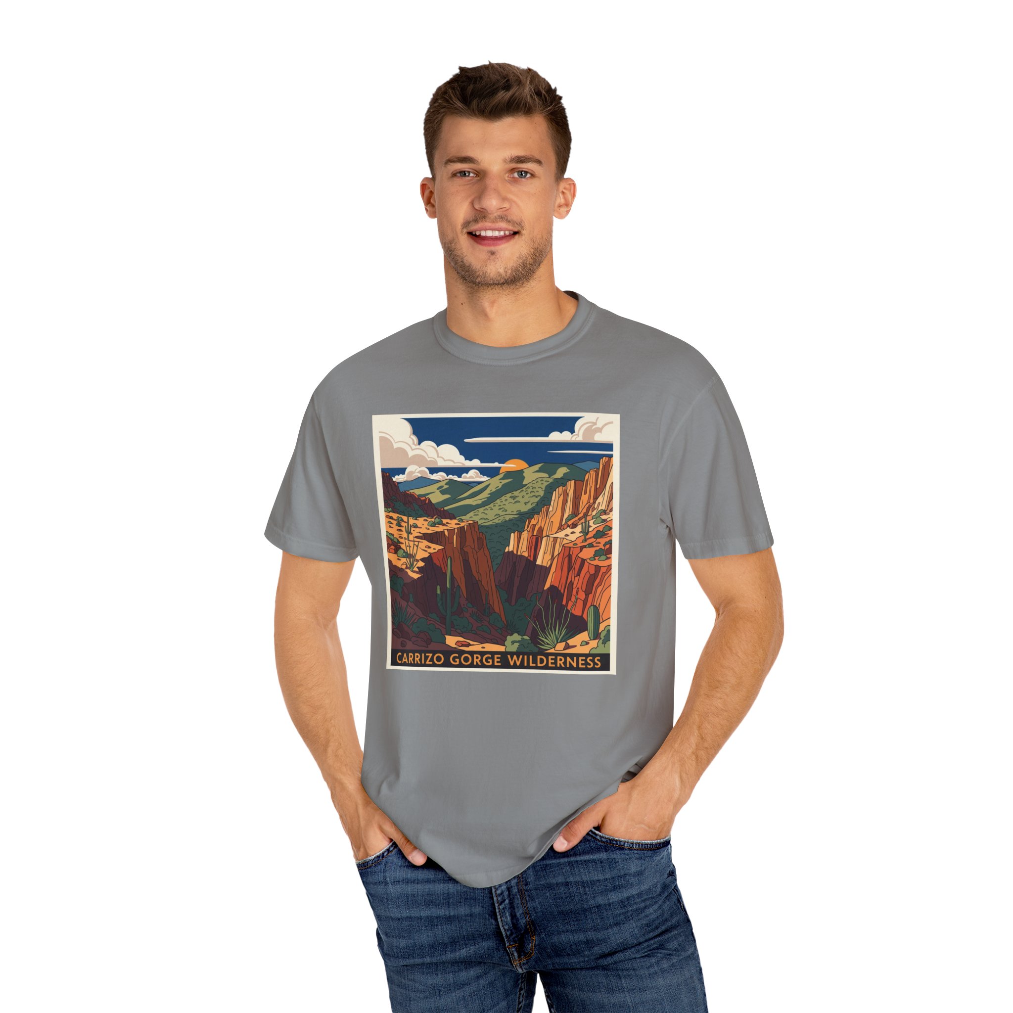 Carrizo Gorge Wilderness WPA Style Unisex T-shirt - Image 10
