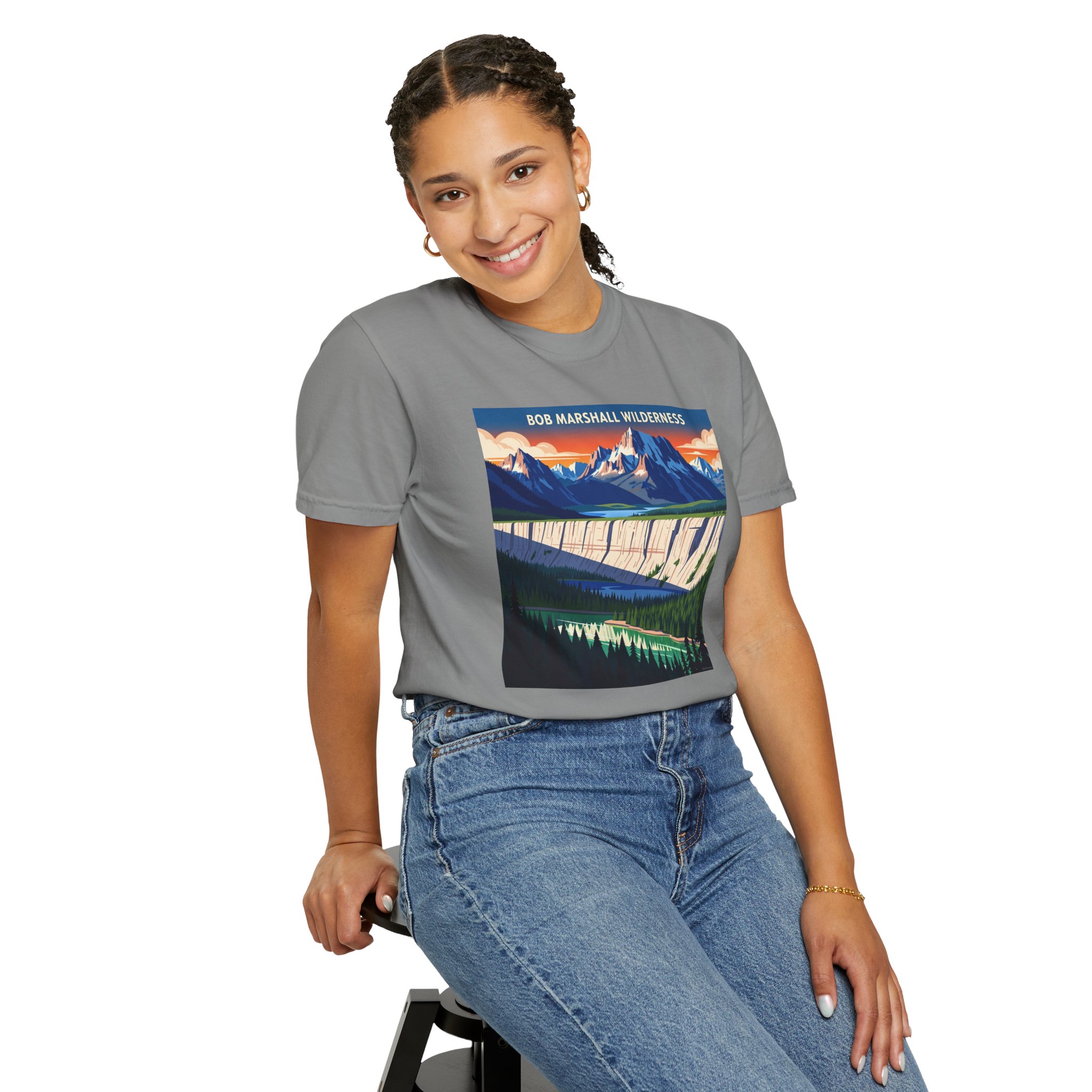 Bob Marshall Wilderness WPA Style Unisex T-shirt - Image 11