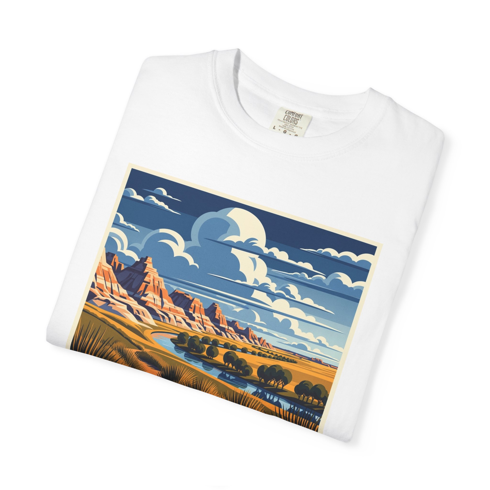 Little Missouri National Grassland WPA Style Unisex T-shirt - Image 3