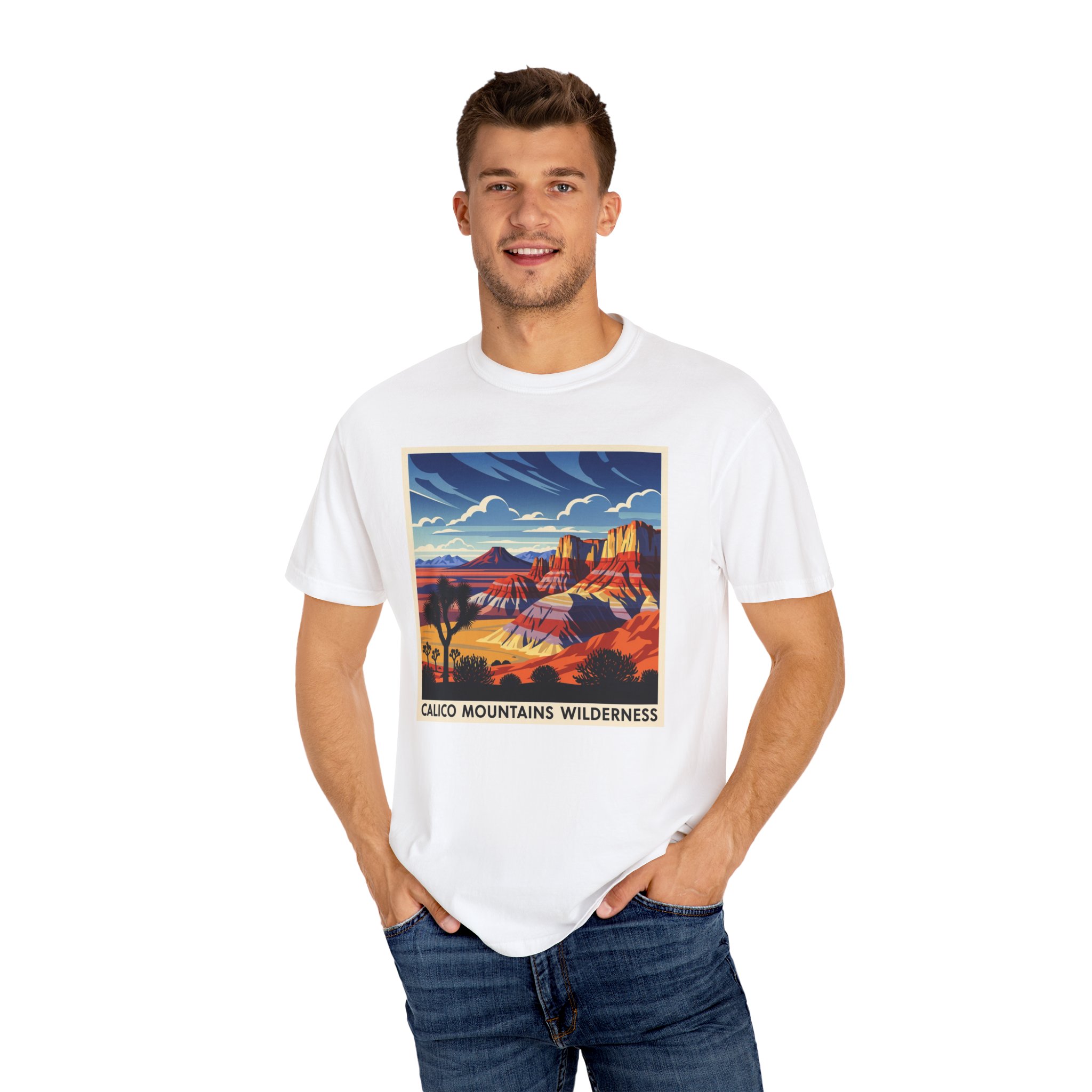 Calico Mountains Wilderness WPA Style Unisex T-shirt - Image 4