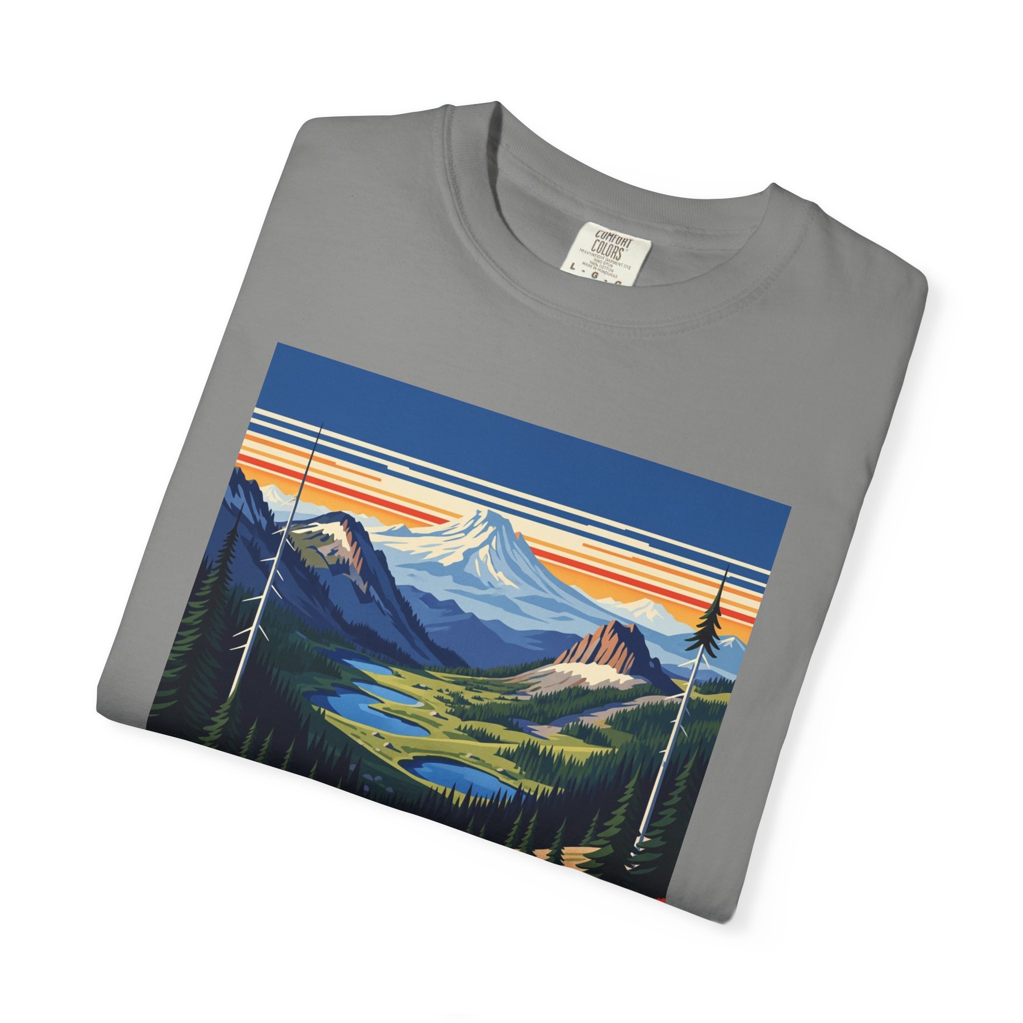 Indian Heaven Wilderness WPA Style Unisex T-shirt - Image 9
