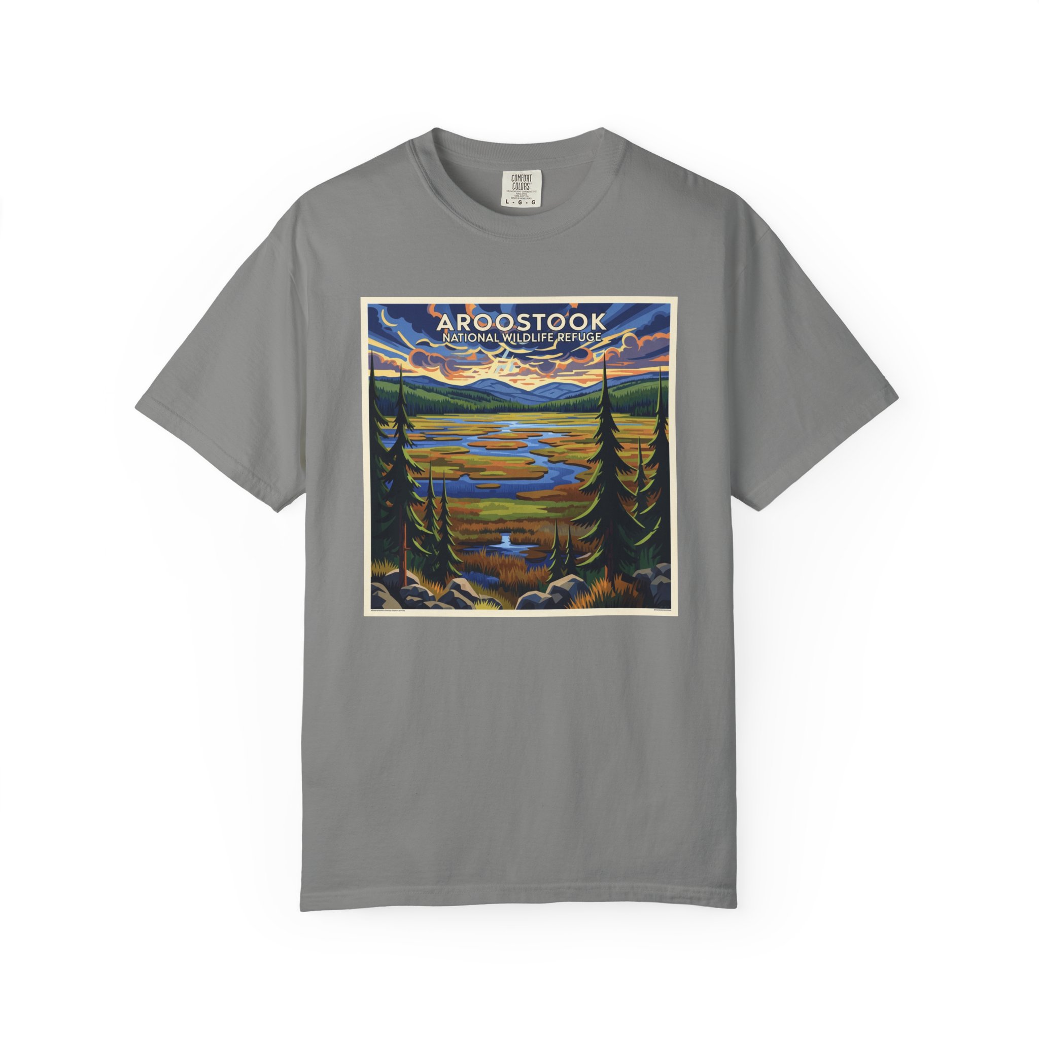 Aroostook National Wildlife Refuge WPA Style Unisex T-shirt - Image 7