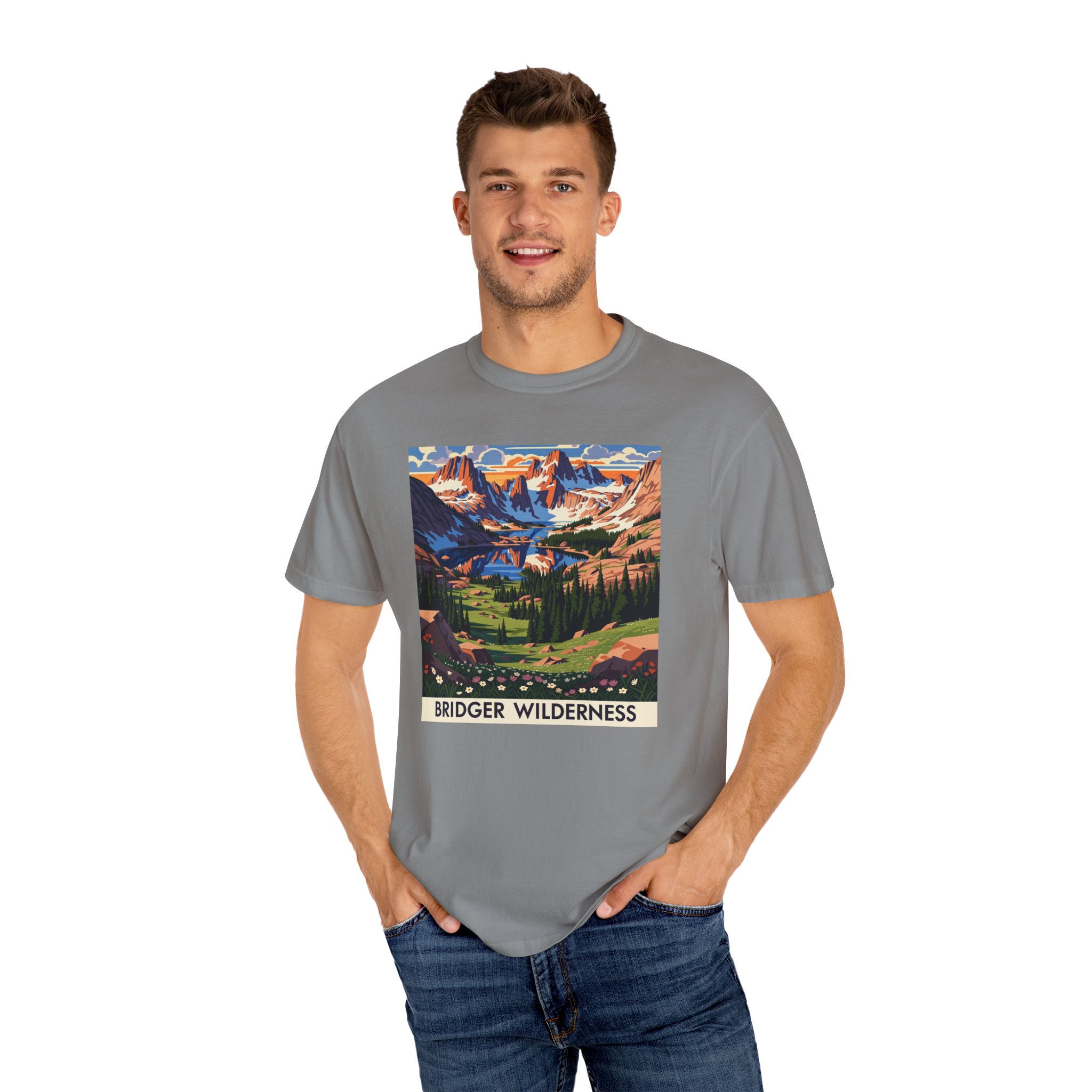 Bridger Wilderness WPA Style Unisex T-shirt - Image 10