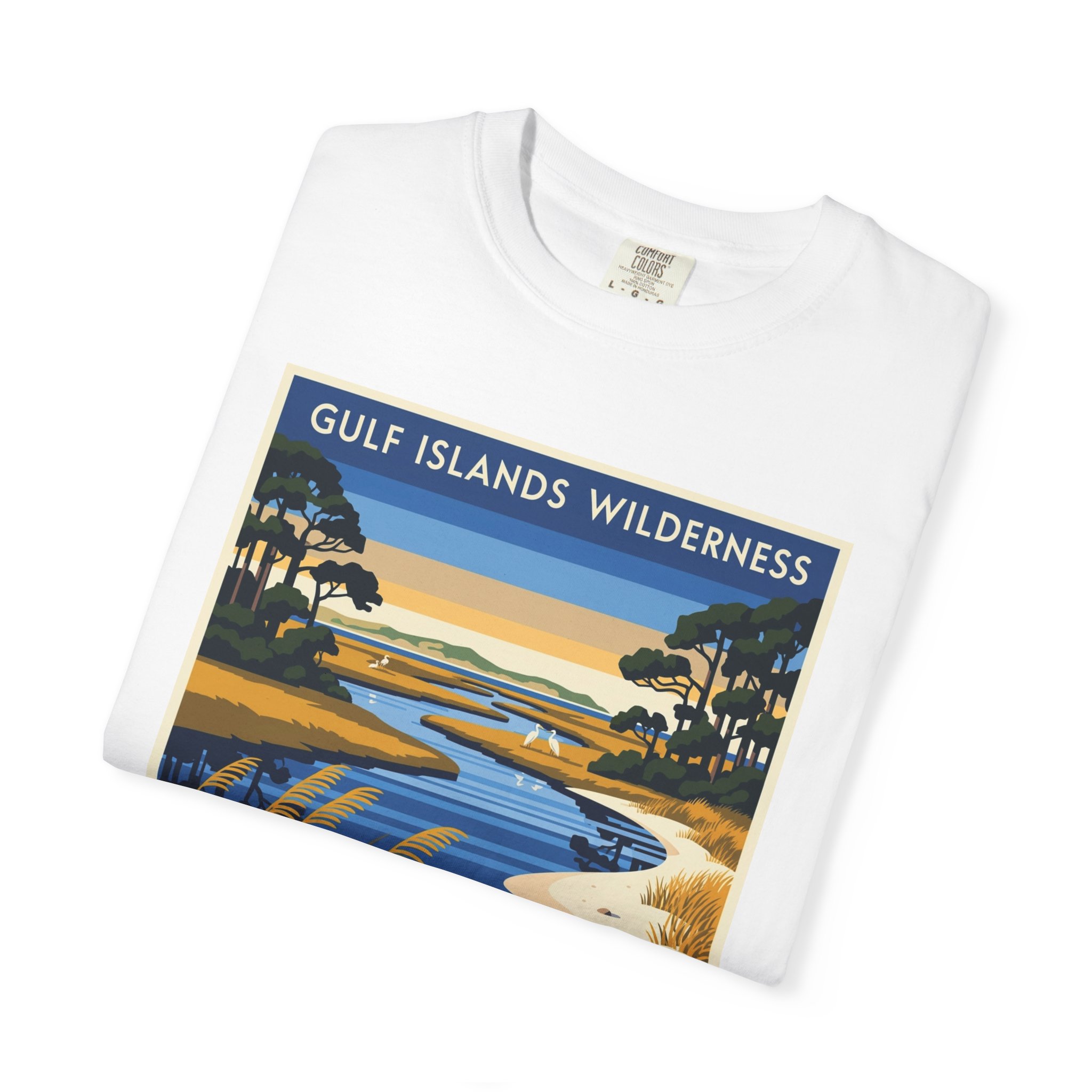 Gulf Islands Wilderness WPA Style Unisex T-shirt - Image 3