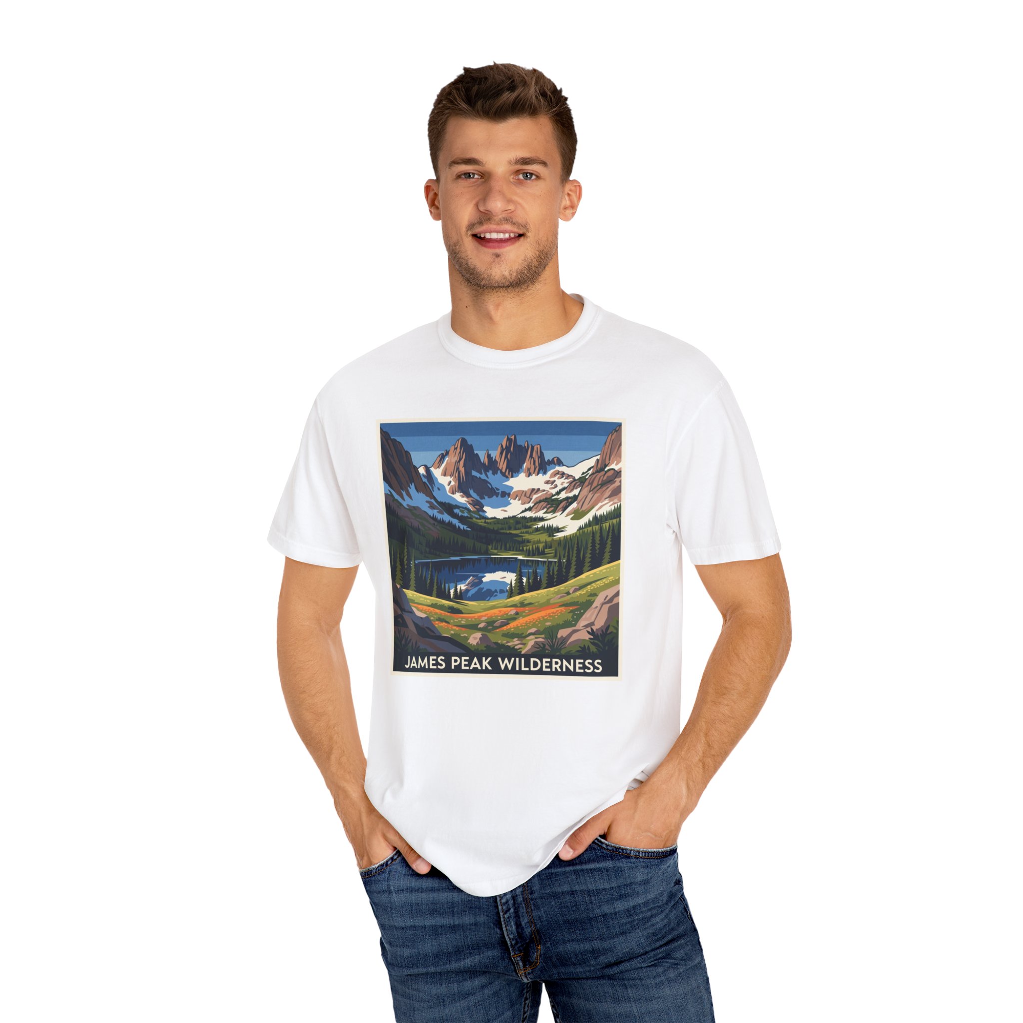 James Peak Wilderness WPA Style Unisex T-shirt - Image 4