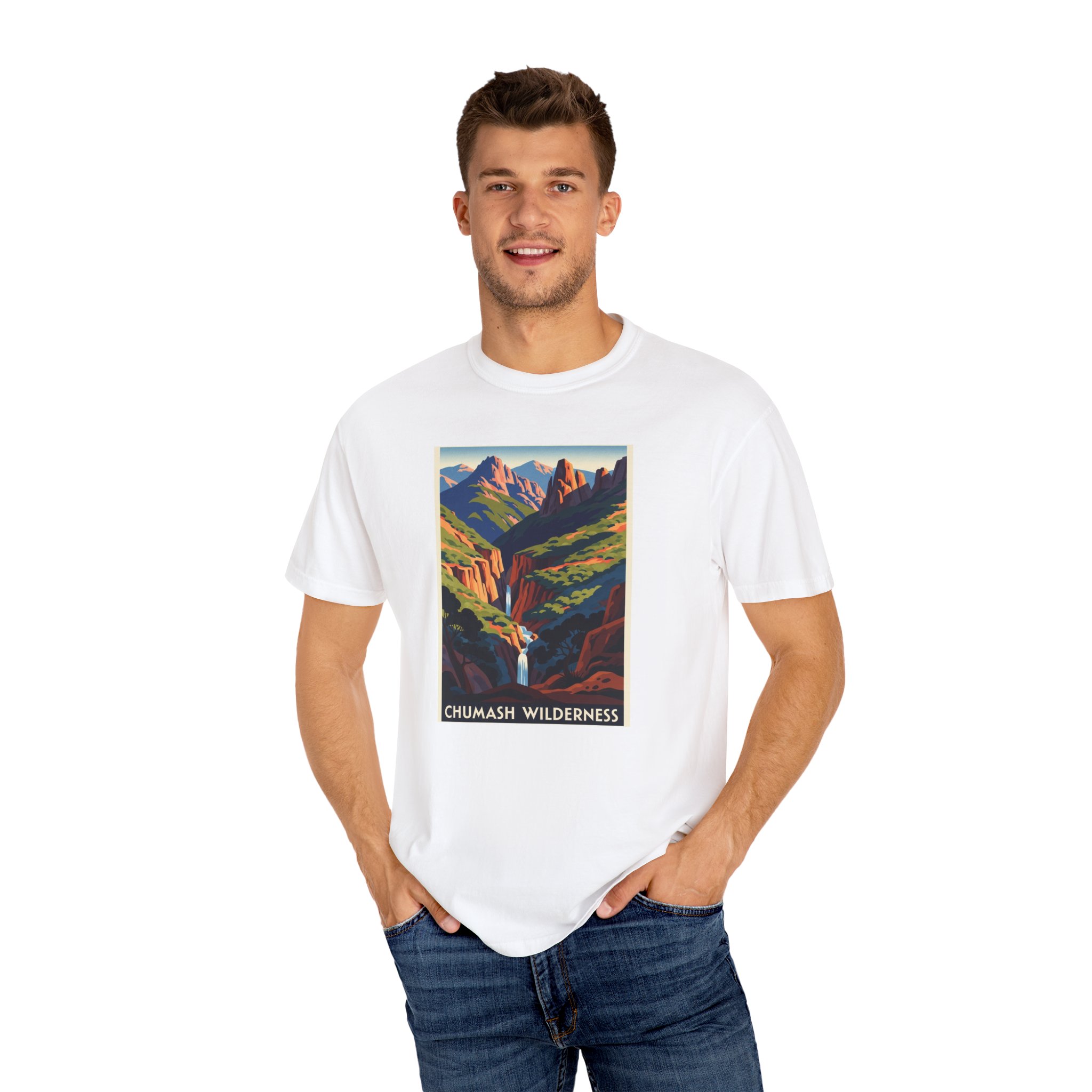 Chumash Wilderness WPA Style Unisex T-shirt - Image 4