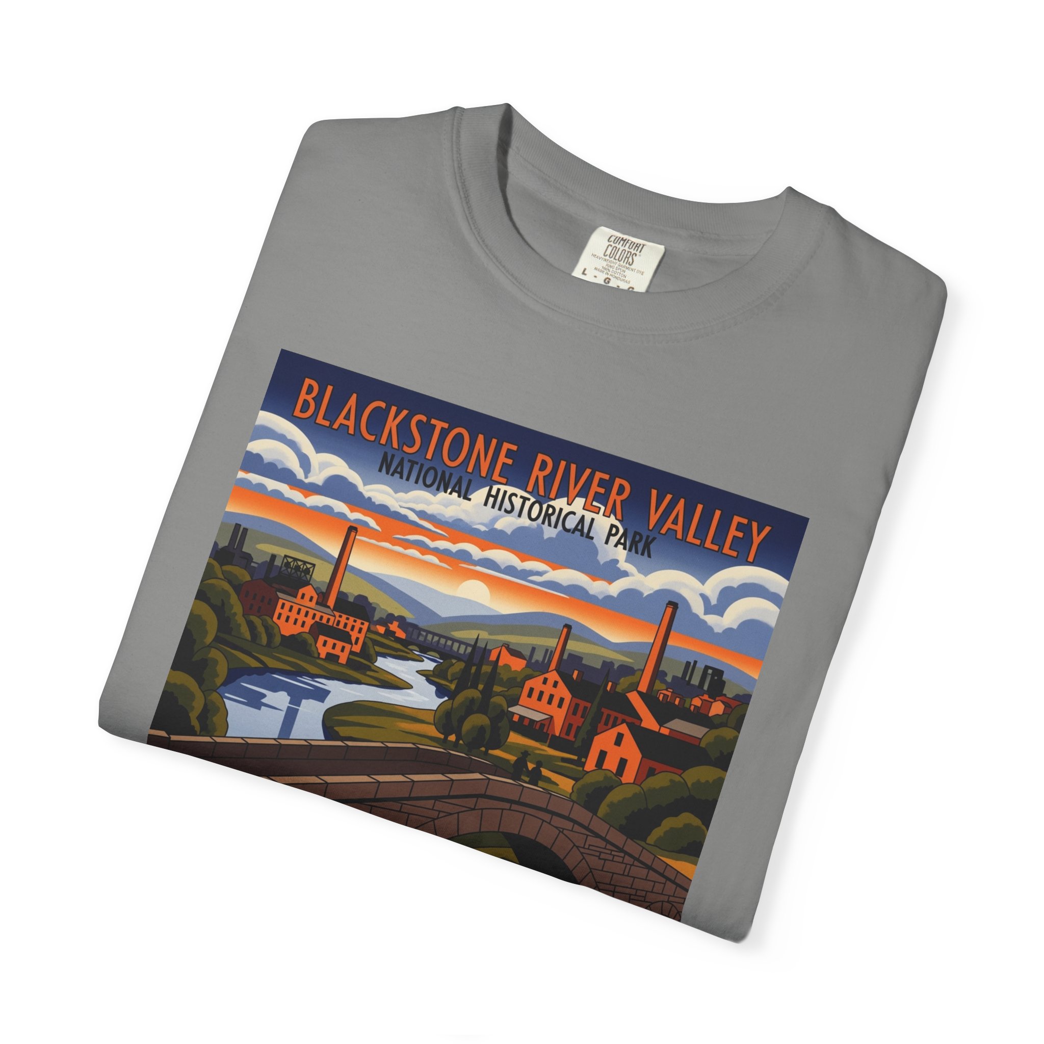Blackstone River Valley National Historical Park WPA Style Unisex T-shirt - Image 9