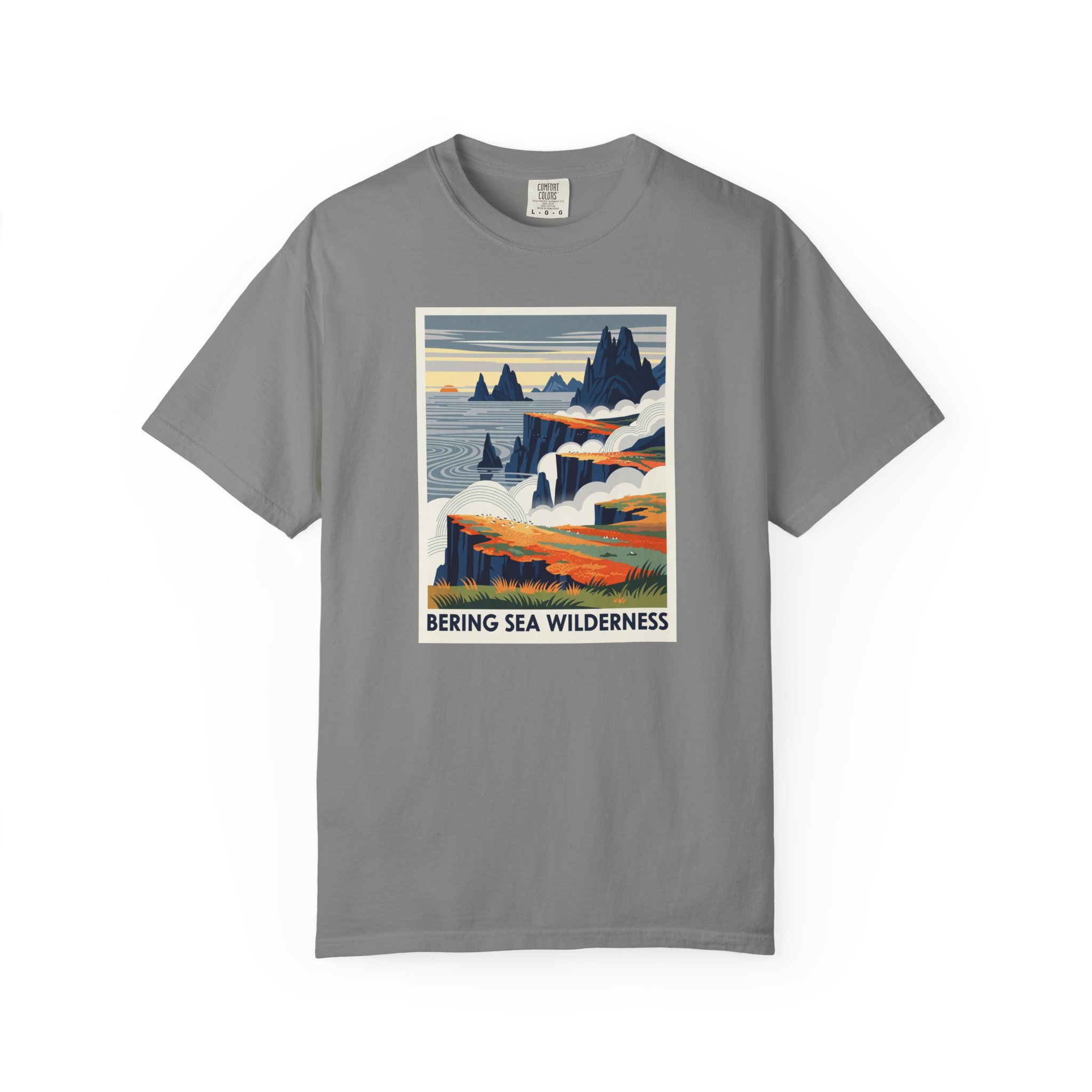 Bering Sea Wilderness WPA Style Unisex T-shirt - Image 7