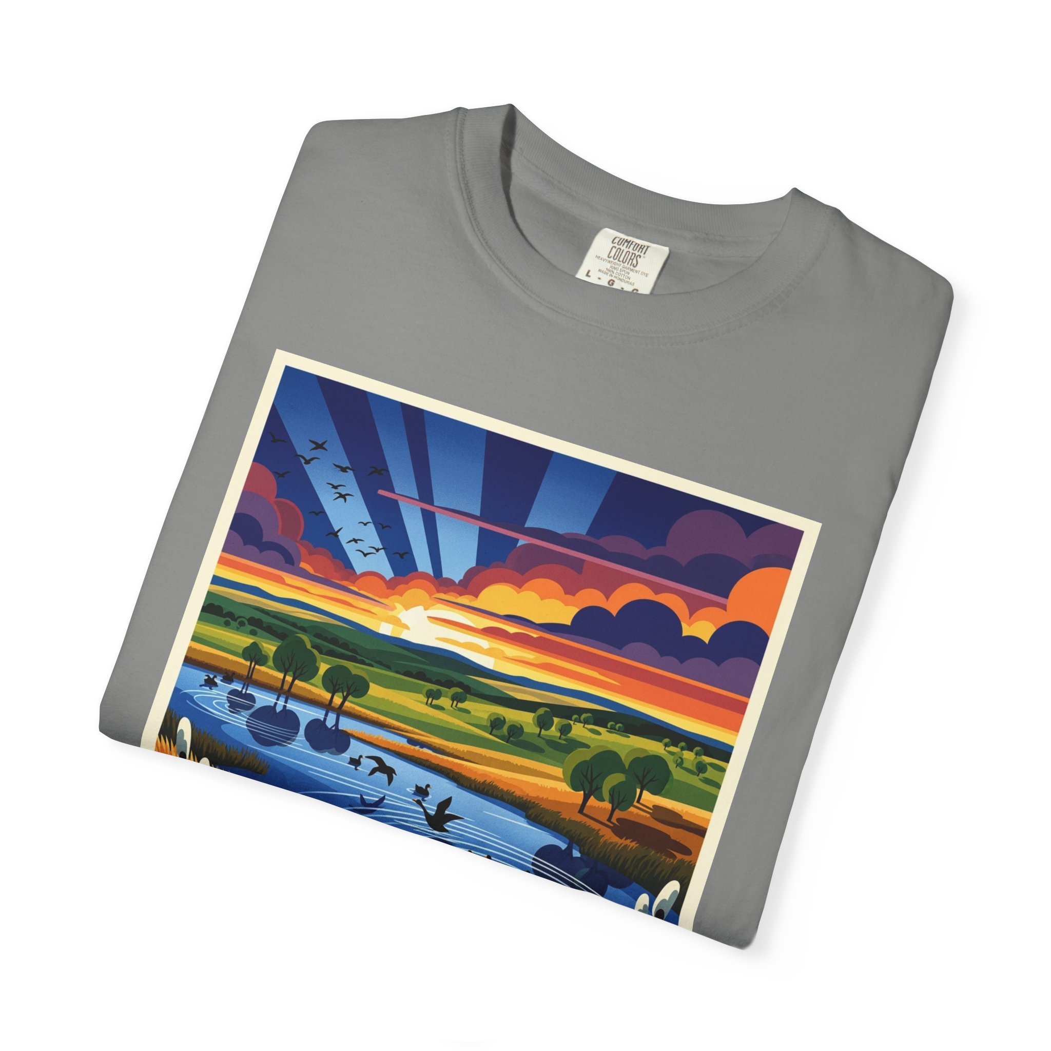 Hailstone National Wildlife Refuge WPA Style Unisex T-shirt - Image 9