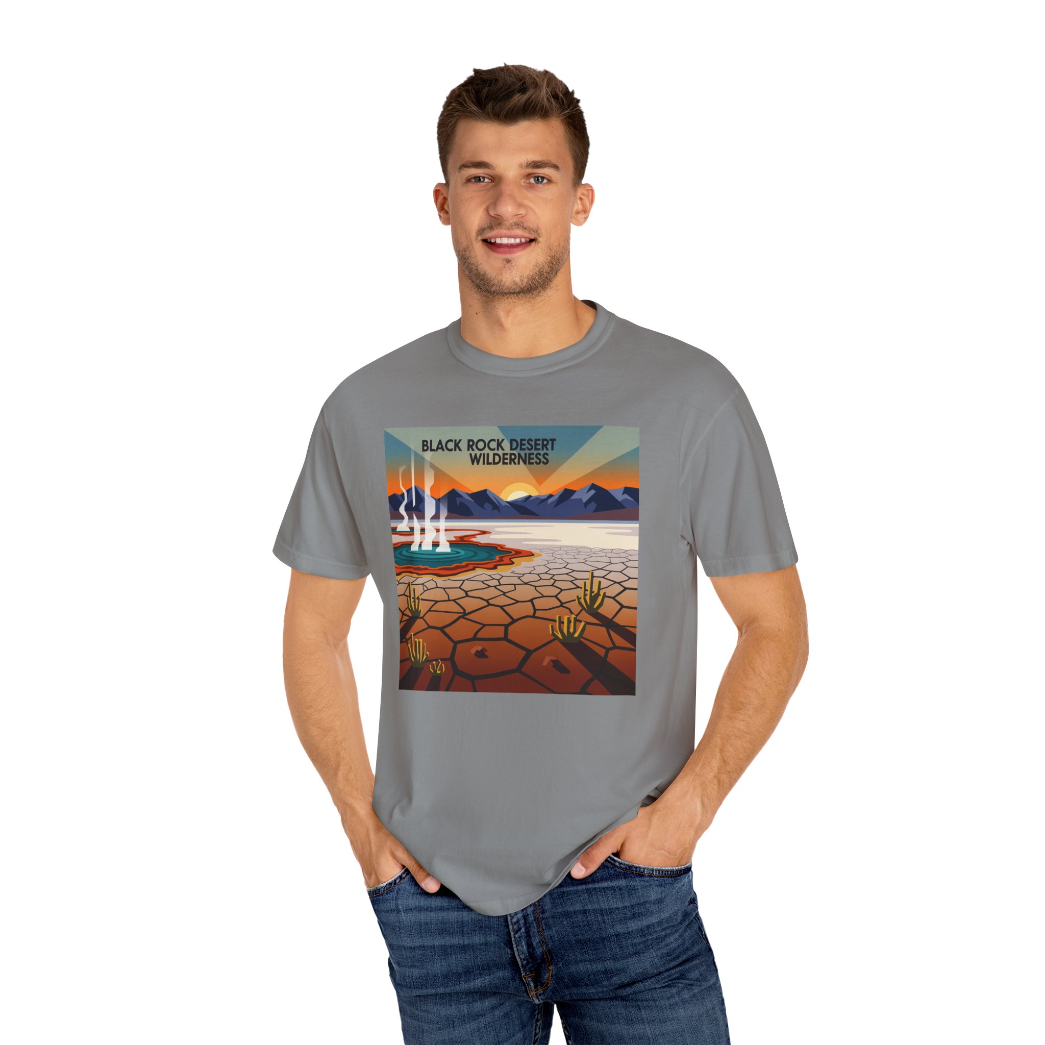 Black Rock Desert Wilderness WPA Style Unisex T-shirt - Image 10
