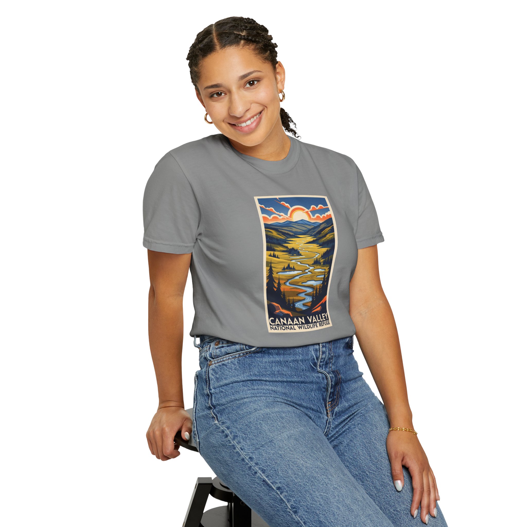 Canaan Valley National Wildlife Refuge WPA Style Unisex T-shirt - Image 11