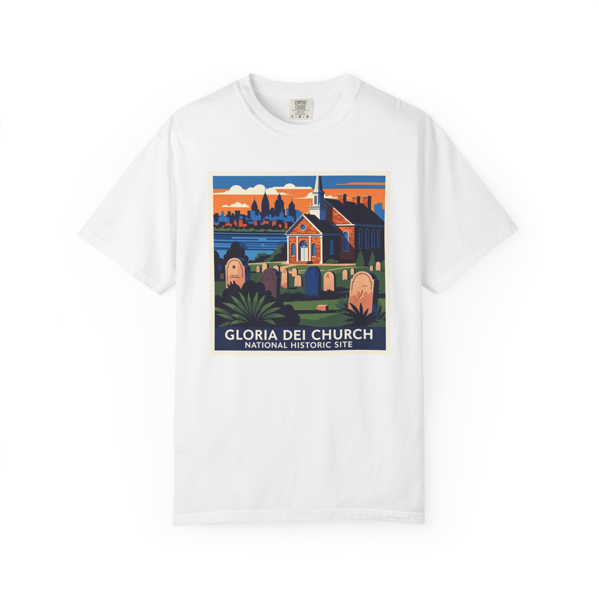 Gloria Dei Church National Historic Site WPA Style Unisex T-shirt