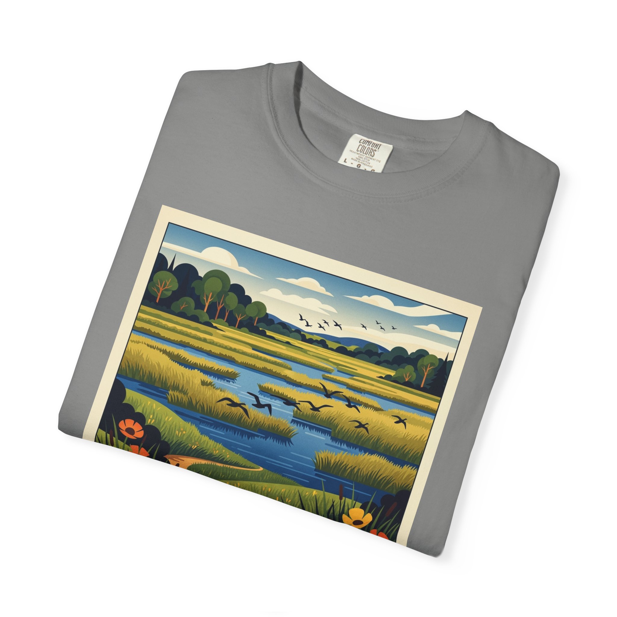 Big Stone National Wildlife Refuge WPA Style Unisex T-shirt - Image 9