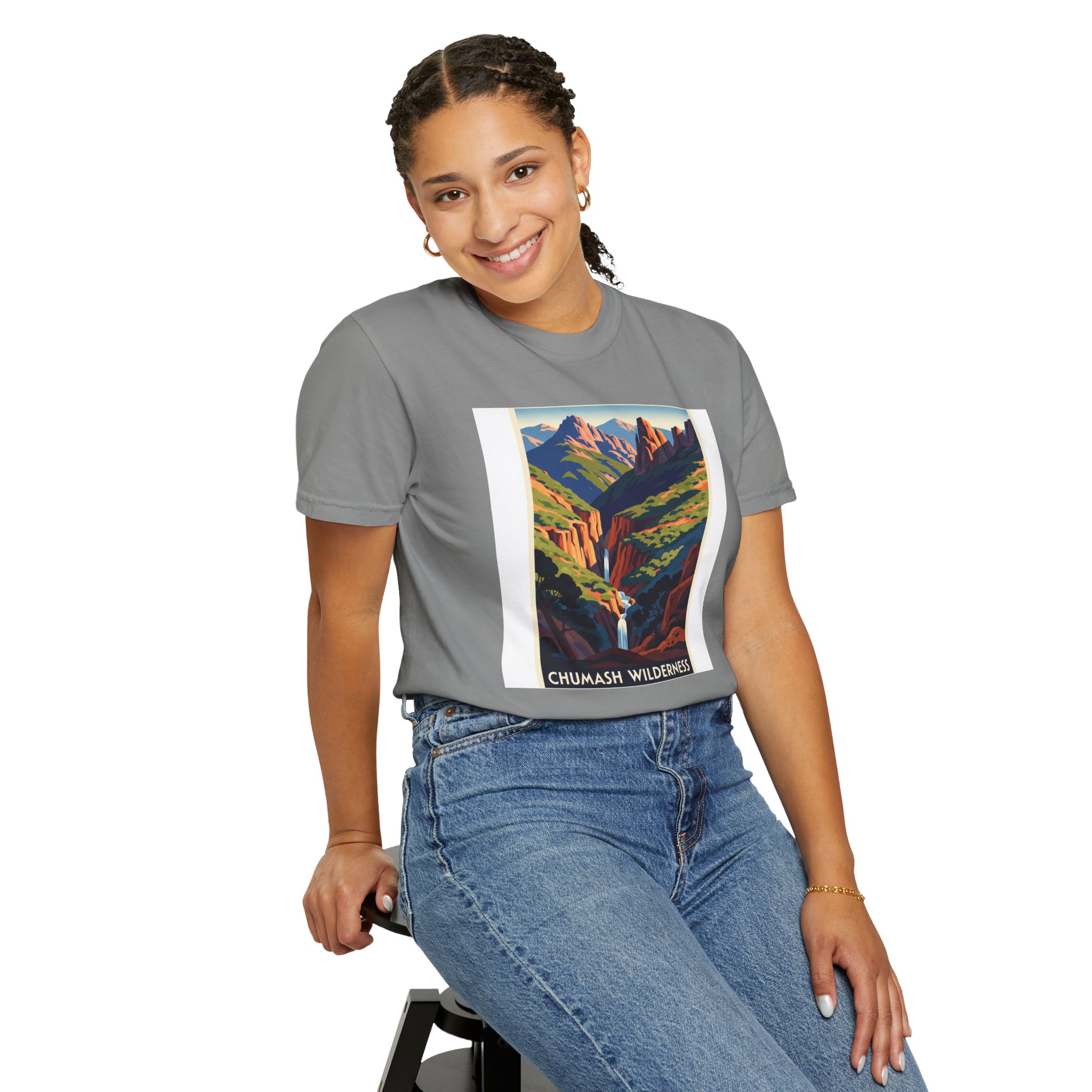 Chumash Wilderness WPA Style Unisex T-shirt - Image 11