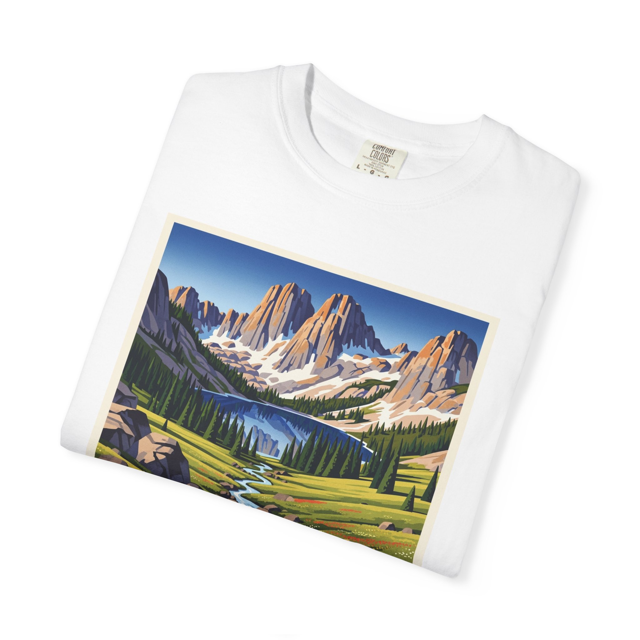 Jim McClure–Jerry Peak Wilderness WPA Style Unisex T-shirt - Image 3