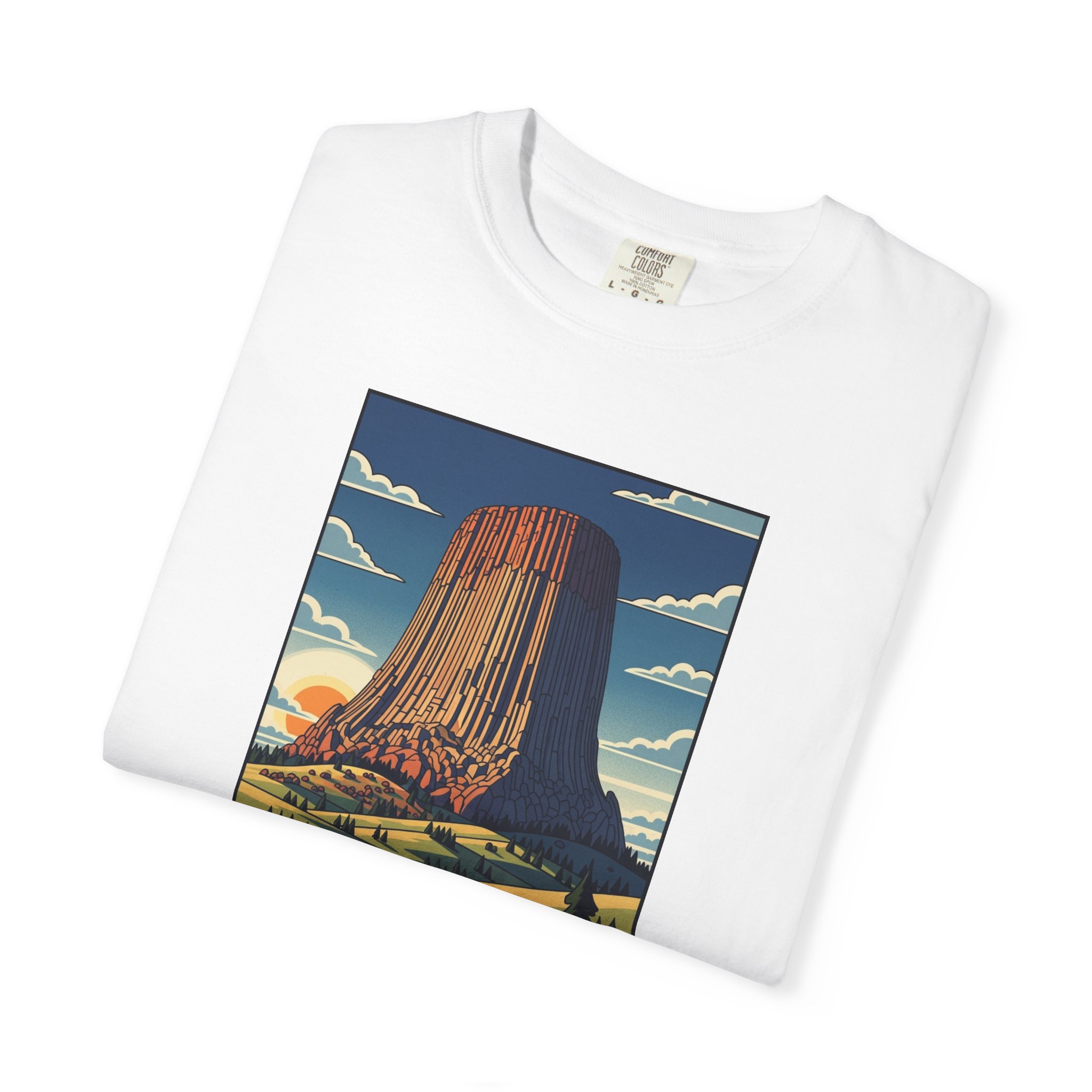 Devil's Tower National Monument WPA Style Unisex T-shirt - Image 3