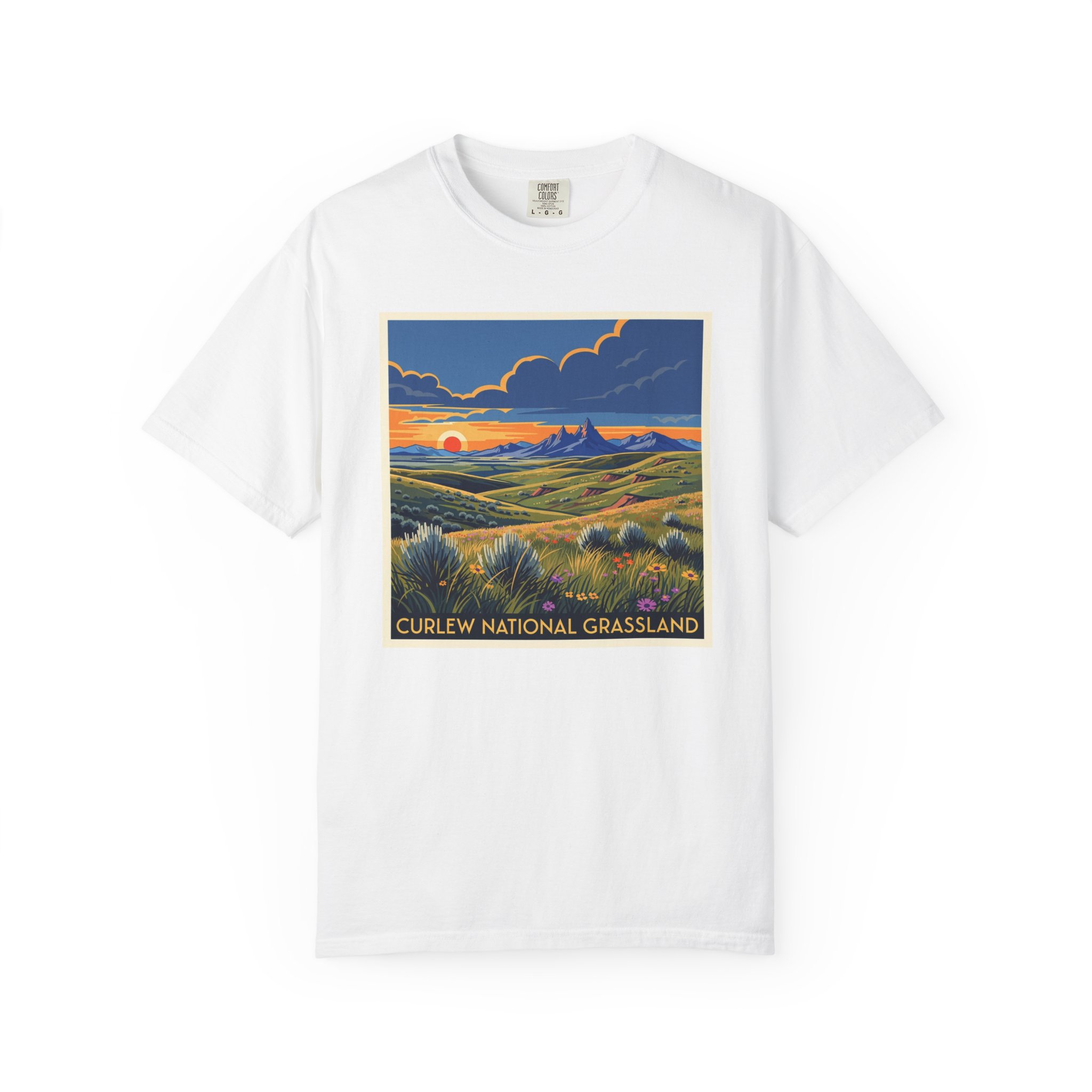 Curlew National Grassland WPA Style Unisex T-shirt