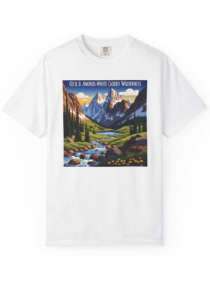 Cecil D. Andrus–White Clouds Wilderness WPA Style Unisex T-shirt