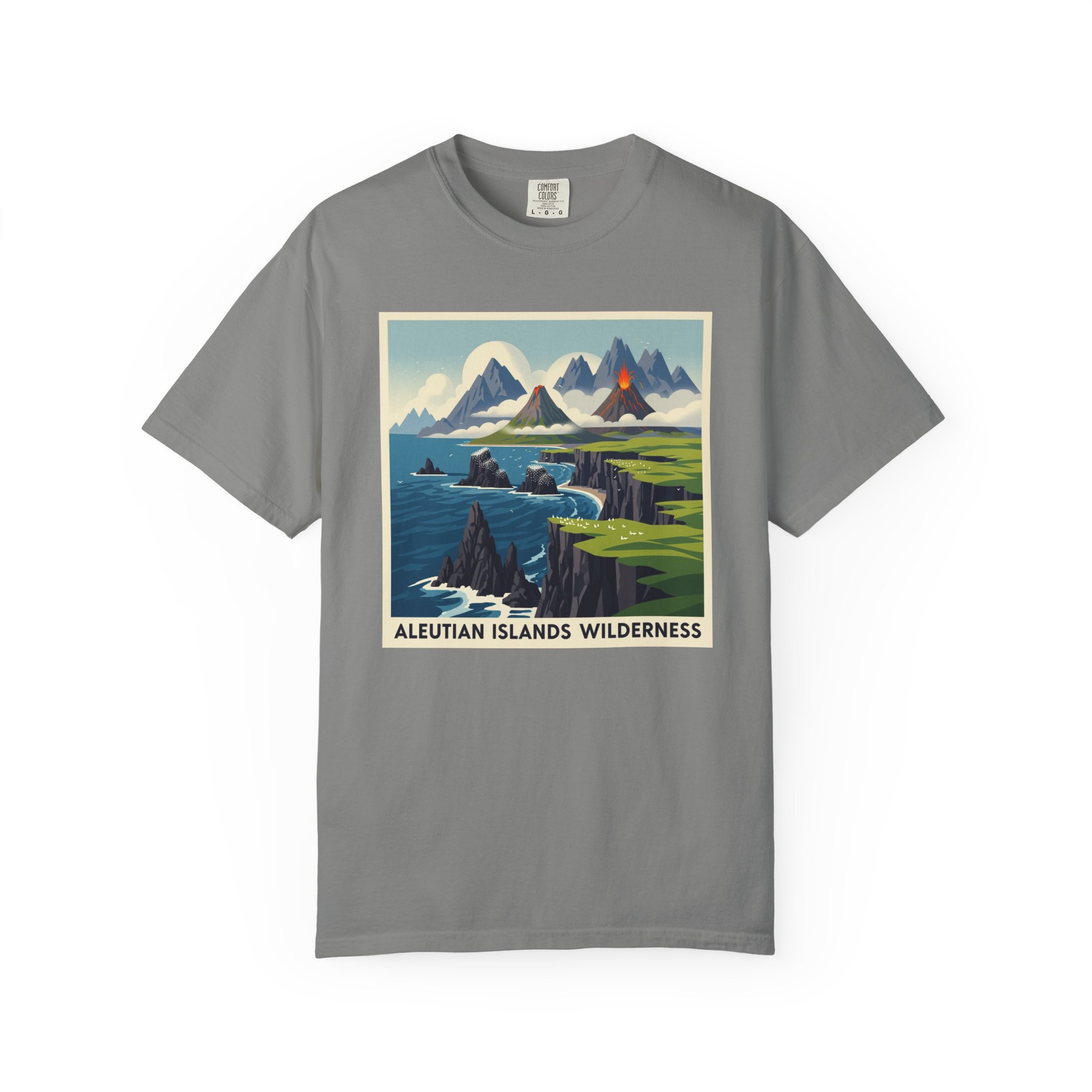 Aleutian Islands Wilderness WPA Style Unisex T-shirt - Image 7