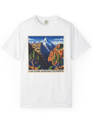 Clan Alpine Mountains Wilderness WPA Style Unisex T-shirt