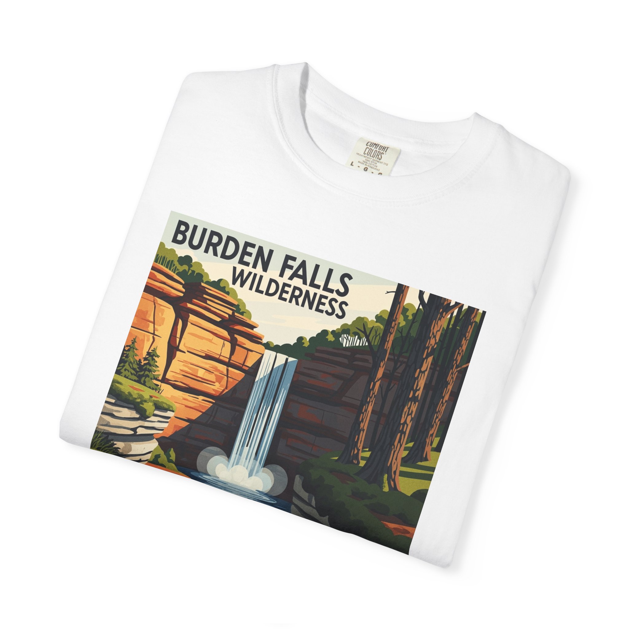 Burden Falls Wilderness WPA Style Unisex T-shirt - Image 3
