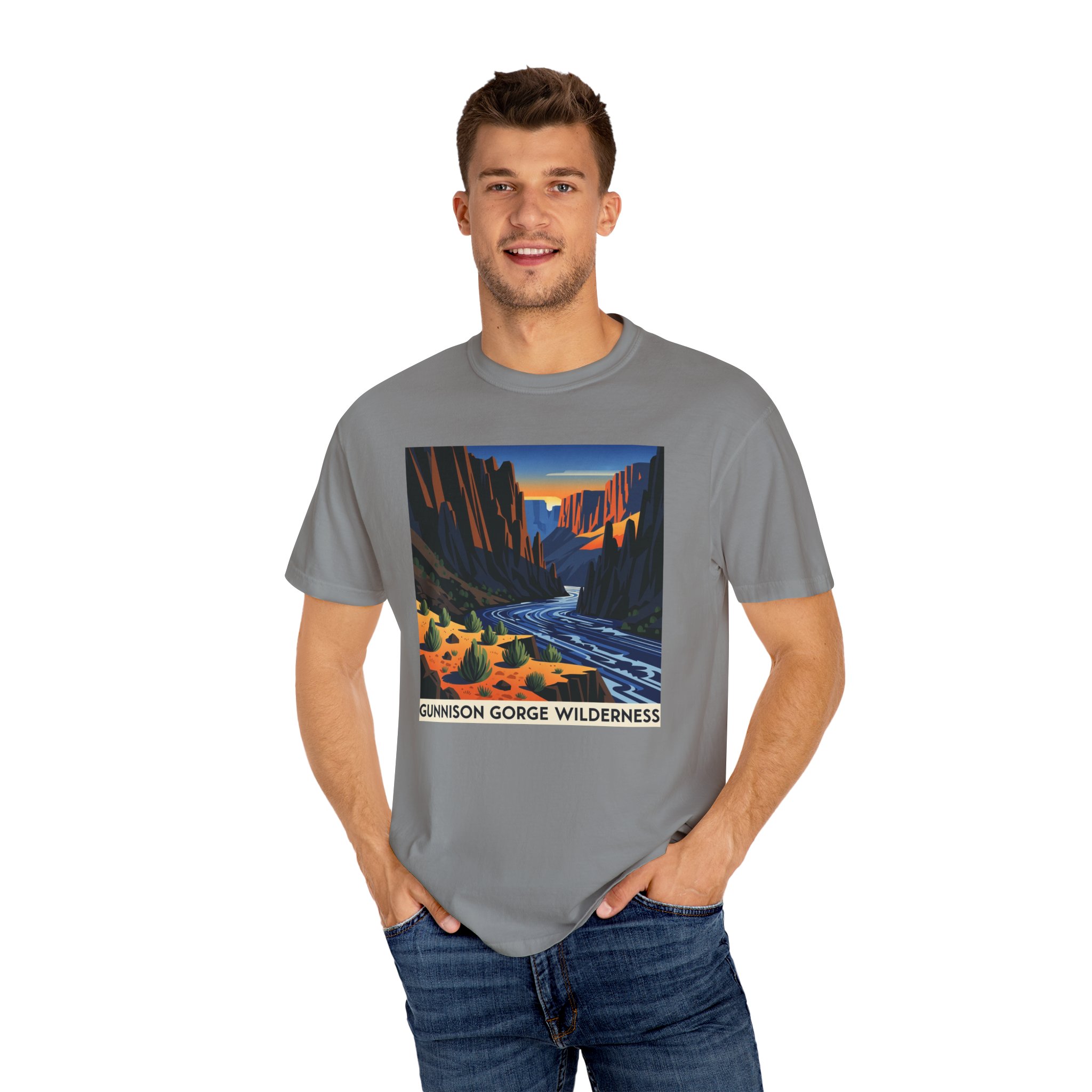 Gunnison Gorge Wilderness WPA Style Unisex T-shirt - Image 10