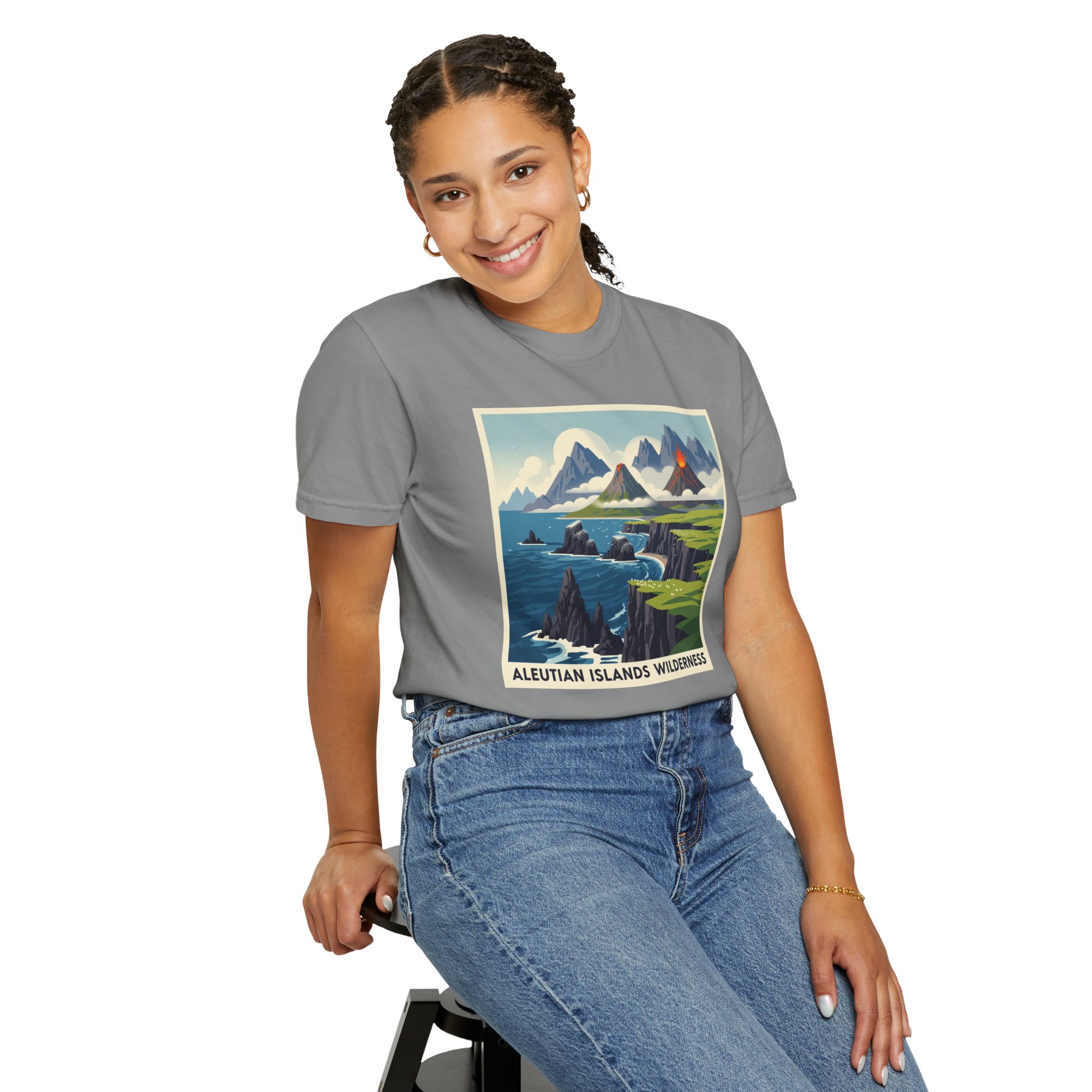 Aleutian Islands Wilderness WPA Style Unisex T-shirt - Image 11