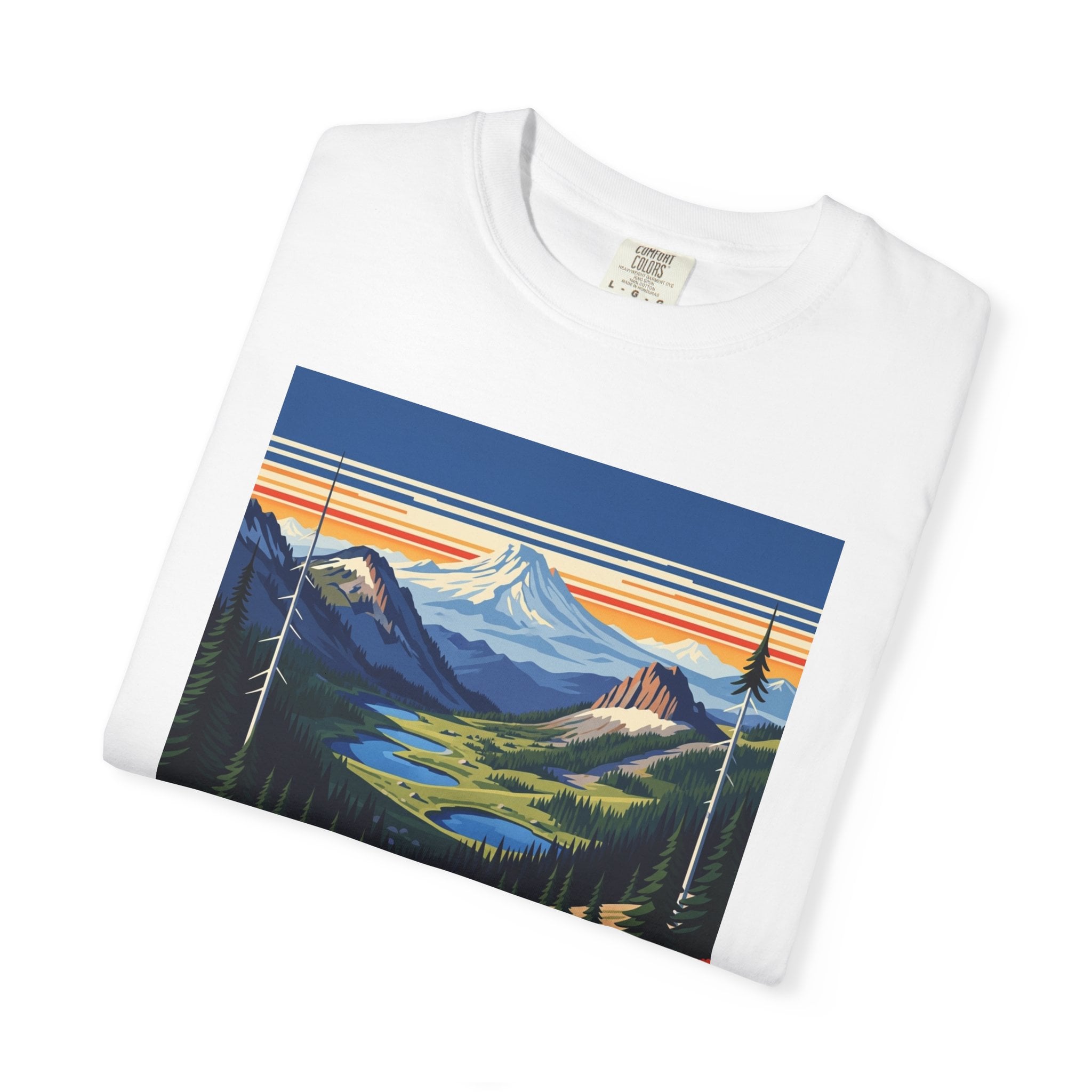 Indian Heaven Wilderness WPA Style Unisex T-shirt - Image 3