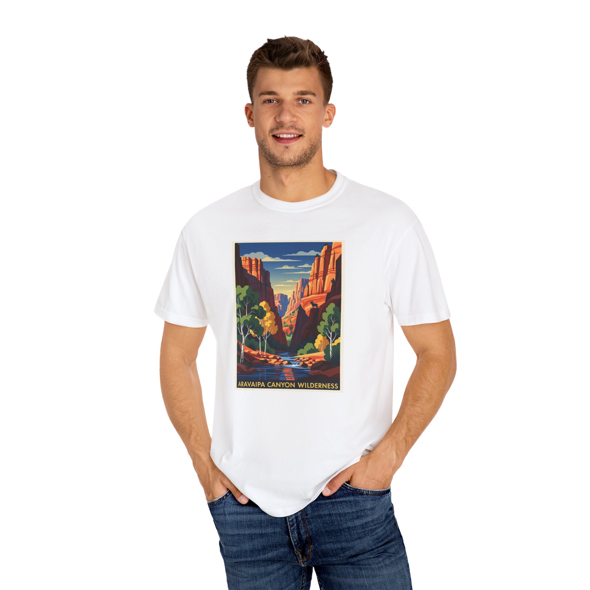 Aravaipa Canyon Wilderness WPA Style Unisex T-shirt - Image 4