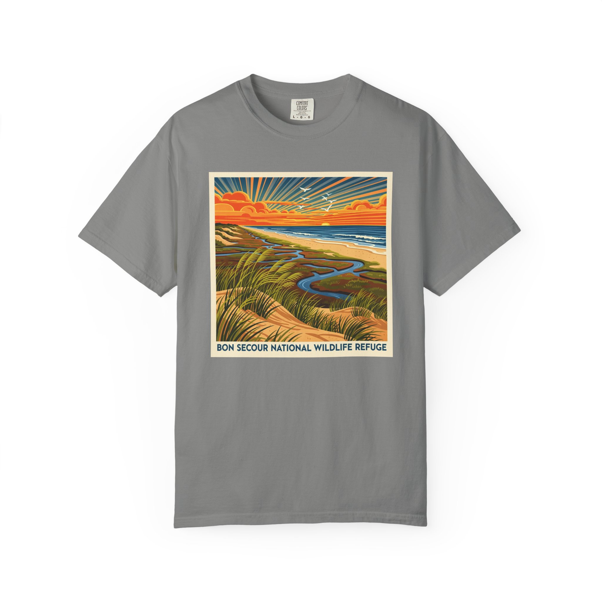 Bon Secour National Wildlife Refuge WPA Style Unisex T-shirt - Image 7
