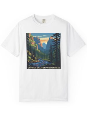 Copper Salmon Wilderness WPA Style Unisex T-shirt