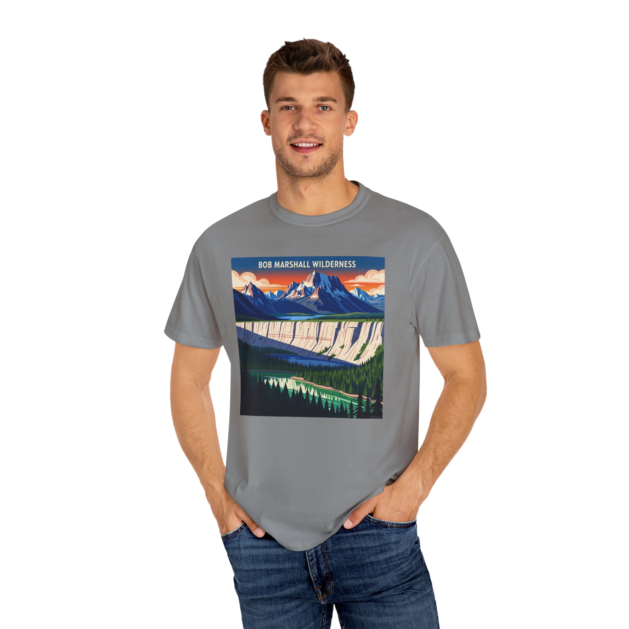 Bob Marshall Wilderness WPA Style Unisex T-shirt - Image 10