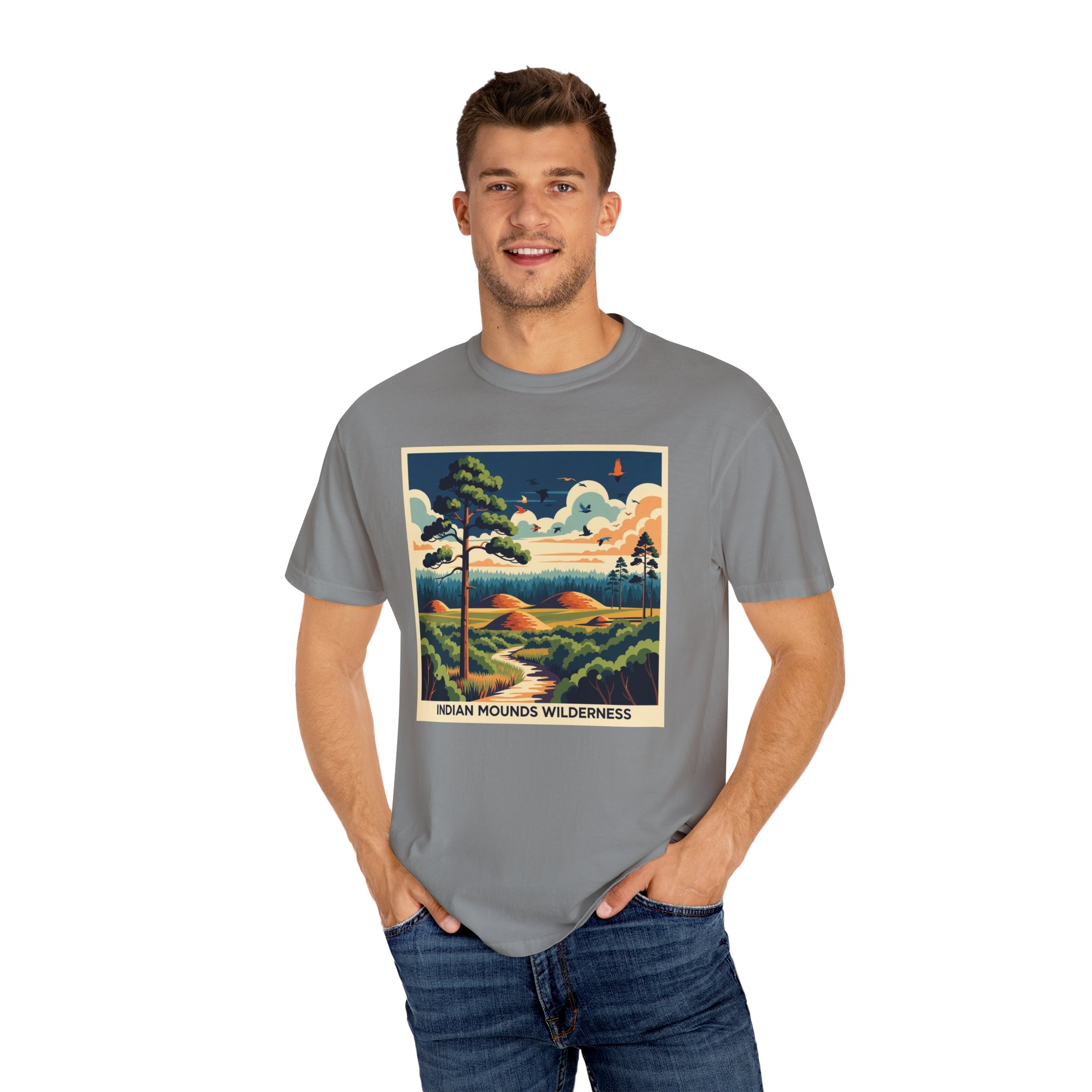 Indian Mounds Wilderness WPA Style Unisex T-shirt - Image 10