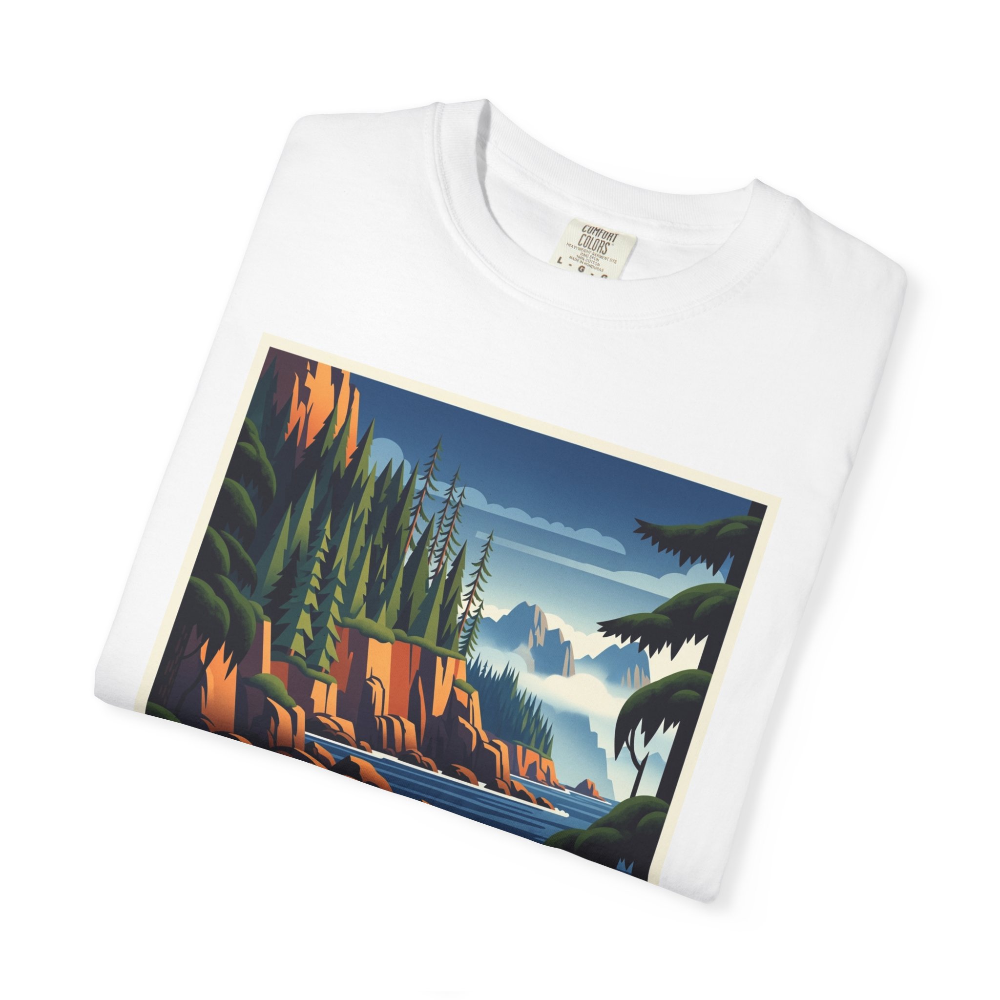 Coronation Island Wilderness WPA Style Unisex T-shirt - Image 3