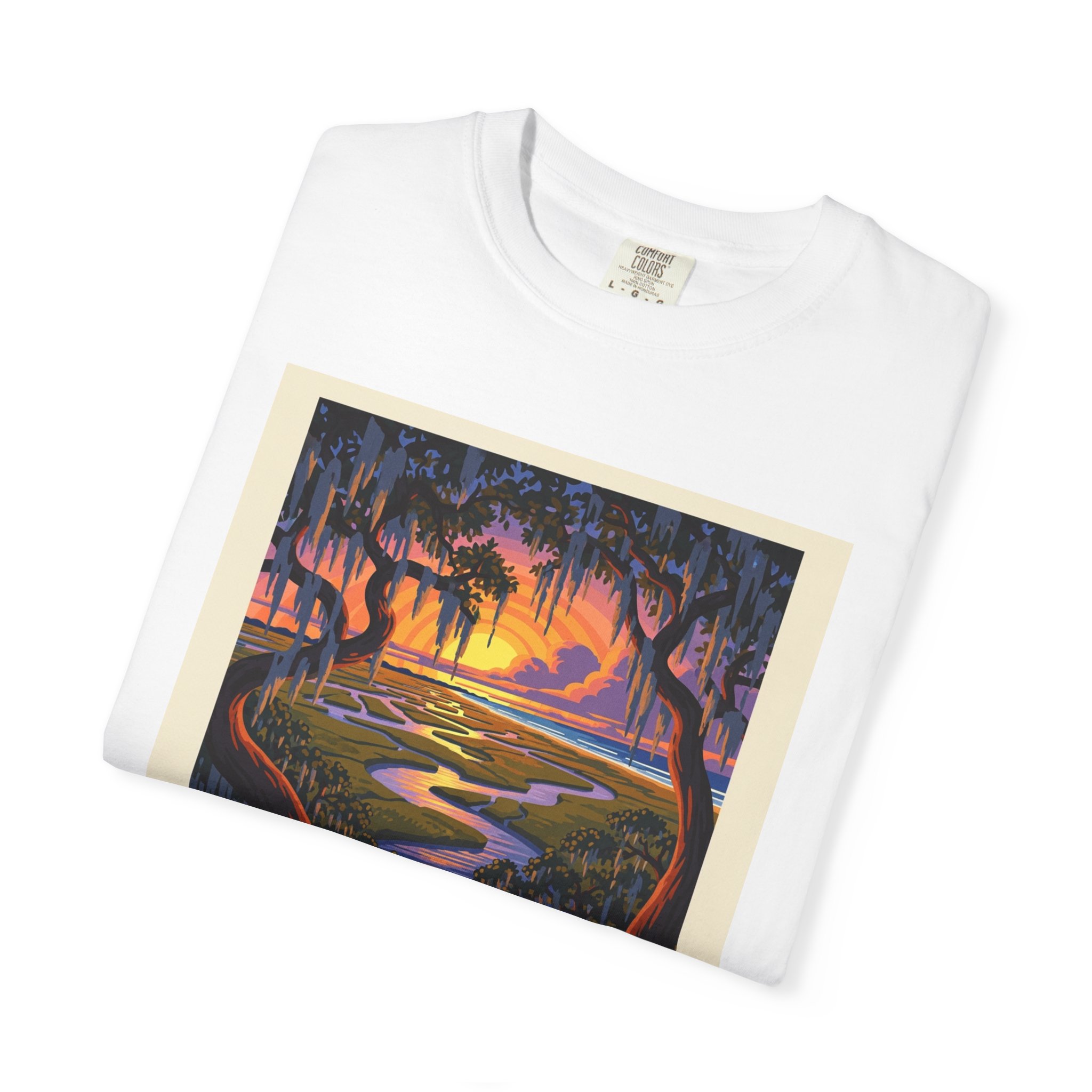 Ashepoo Combahee Edisto Basin National Estuarine Research Reserve WPA Style Unisex T-shirt - Image 3