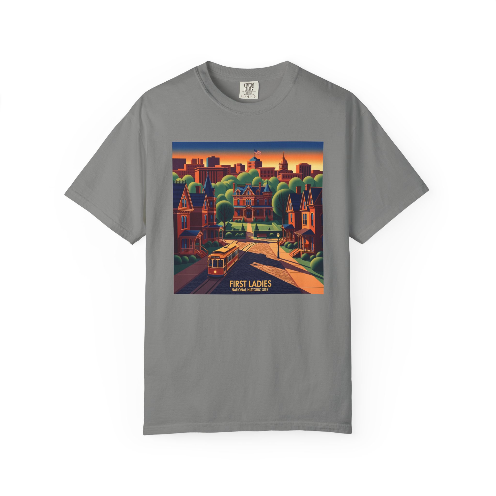 First Ladies National Historic Site WPA Style Unisex T-shirt - Image 7