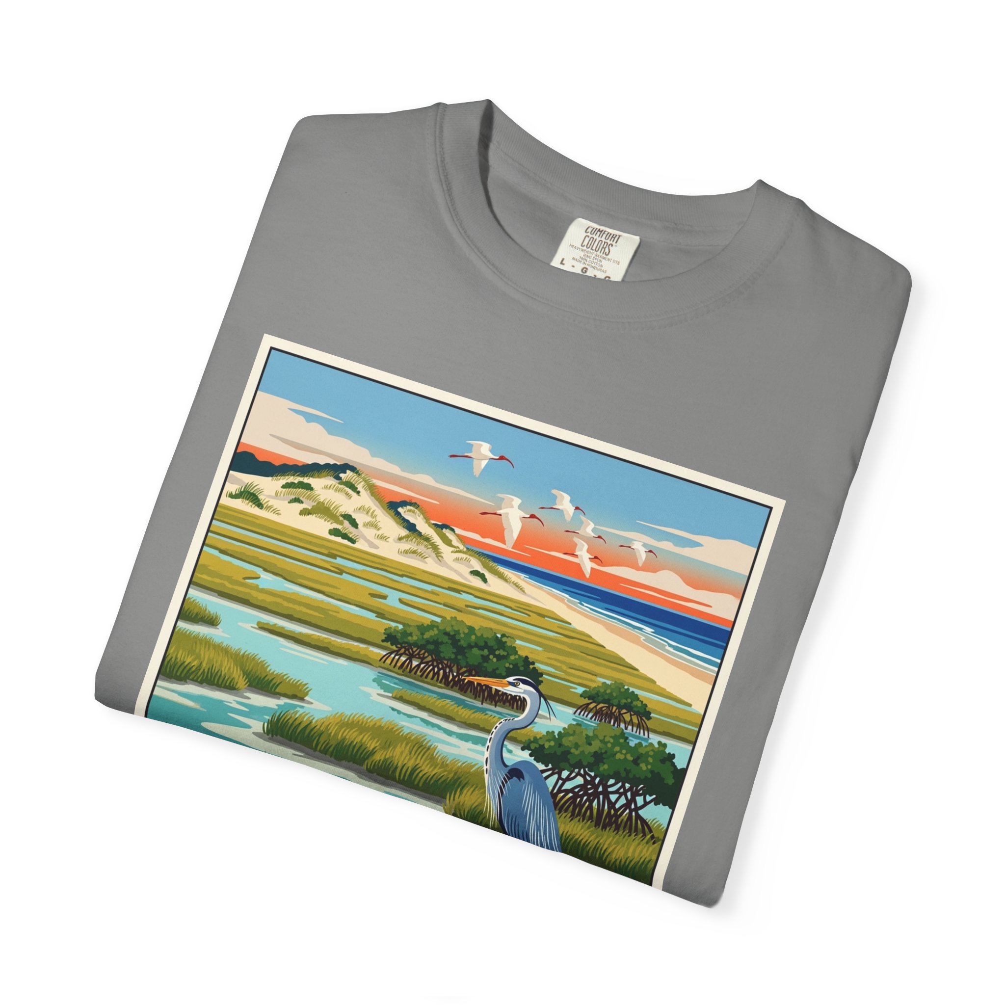 Island Bay National Wildlife Refuge WPA Style Unisex T-shirt - Image 9