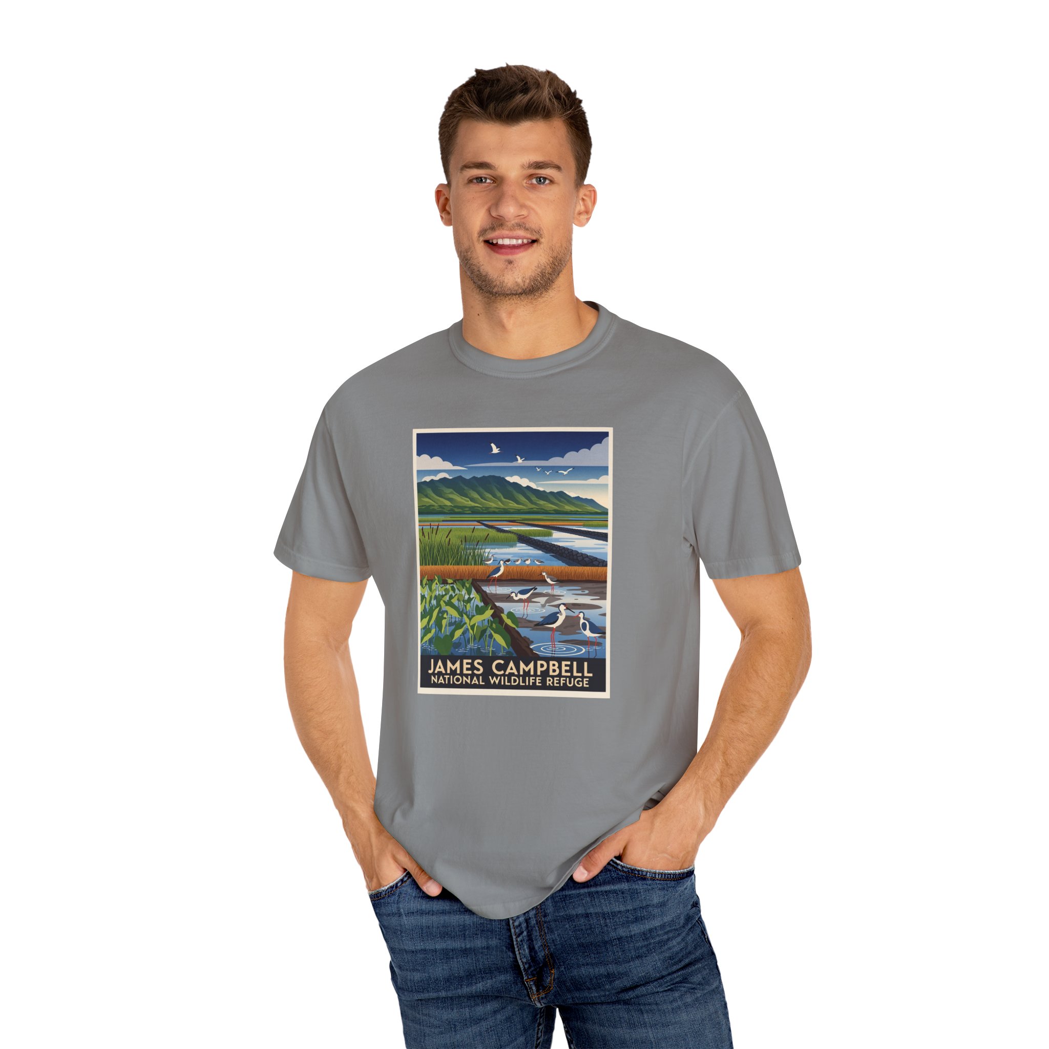 James Campbell National Wildlife Refuge WPA Style Unisex T-shirt - Image 10