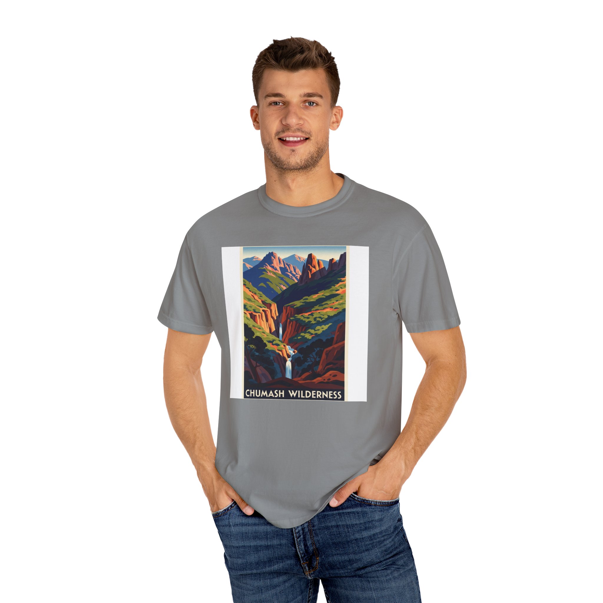 Chumash Wilderness WPA Style Unisex T-shirt - Image 10
