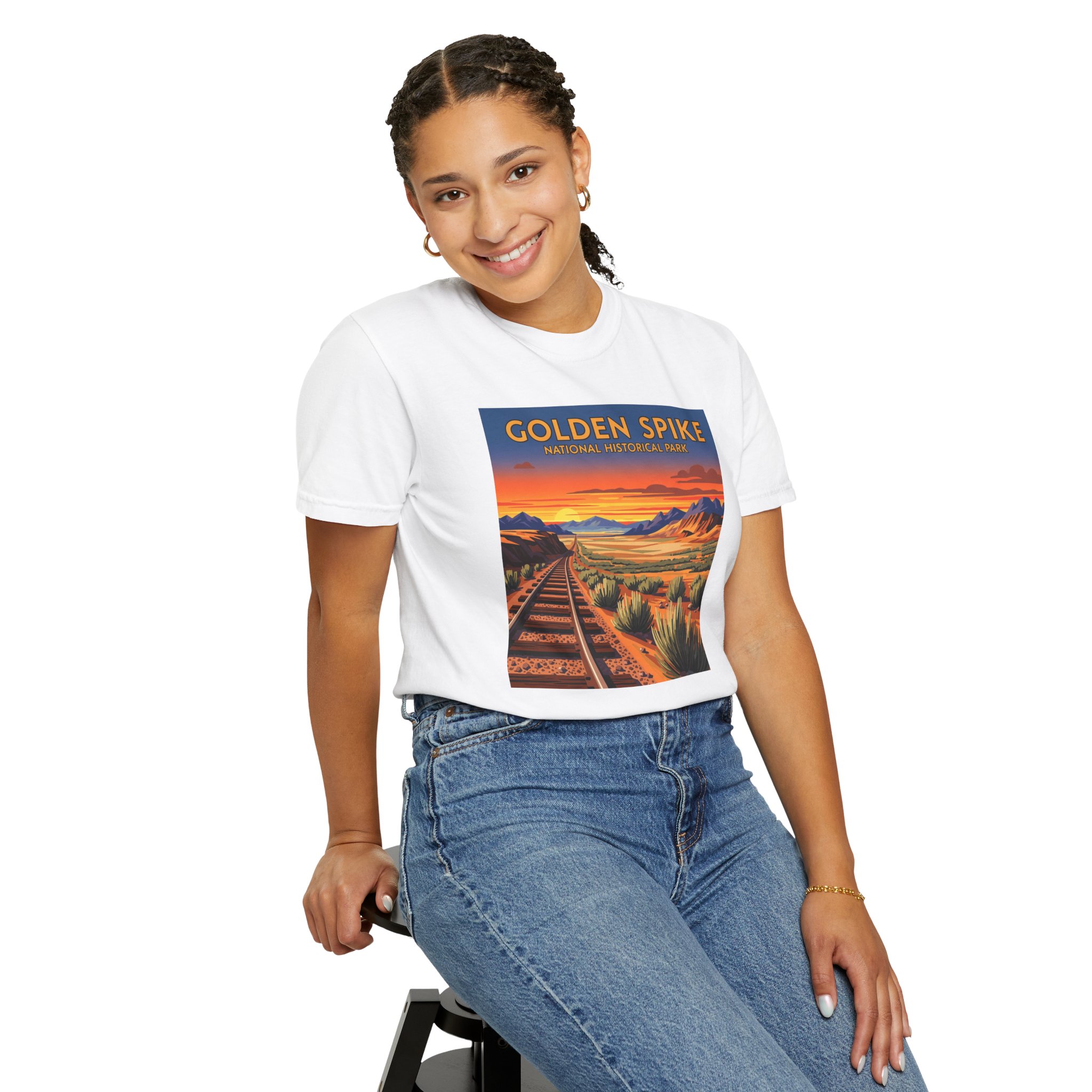 Golden Spike National Historical Park WPA Style Unisex T-shirt - Image 5