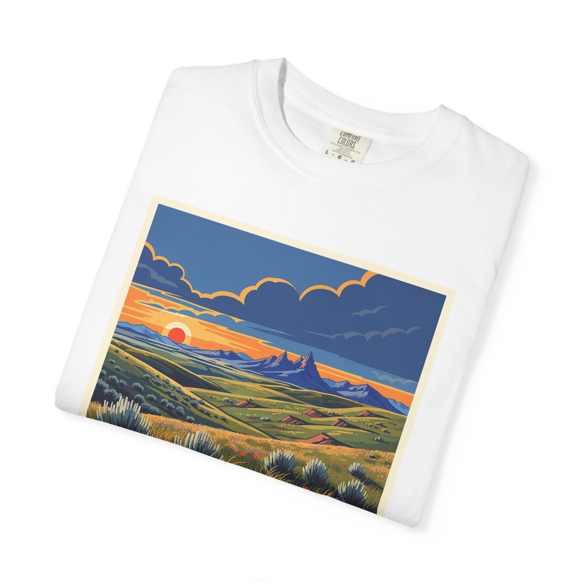 Curlew National Grassland WPA Style Unisex T-shirt - Image 3
