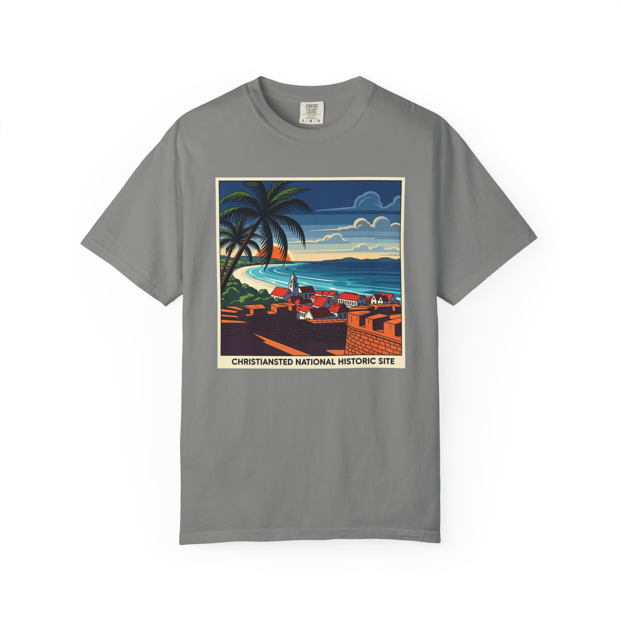 Christiansted National Historic Site WPA Style Unisex T-shirt - Image 7