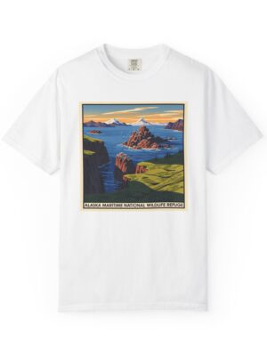 Alaska Maritime National Wildlife Refuge WPA Style Unisex T-shirt