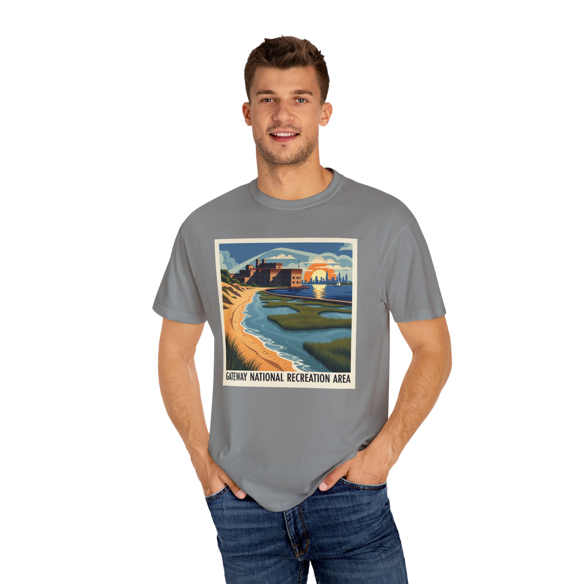 Gateway National Recreation Area WPA Style Unisex T-shirt - Image 10