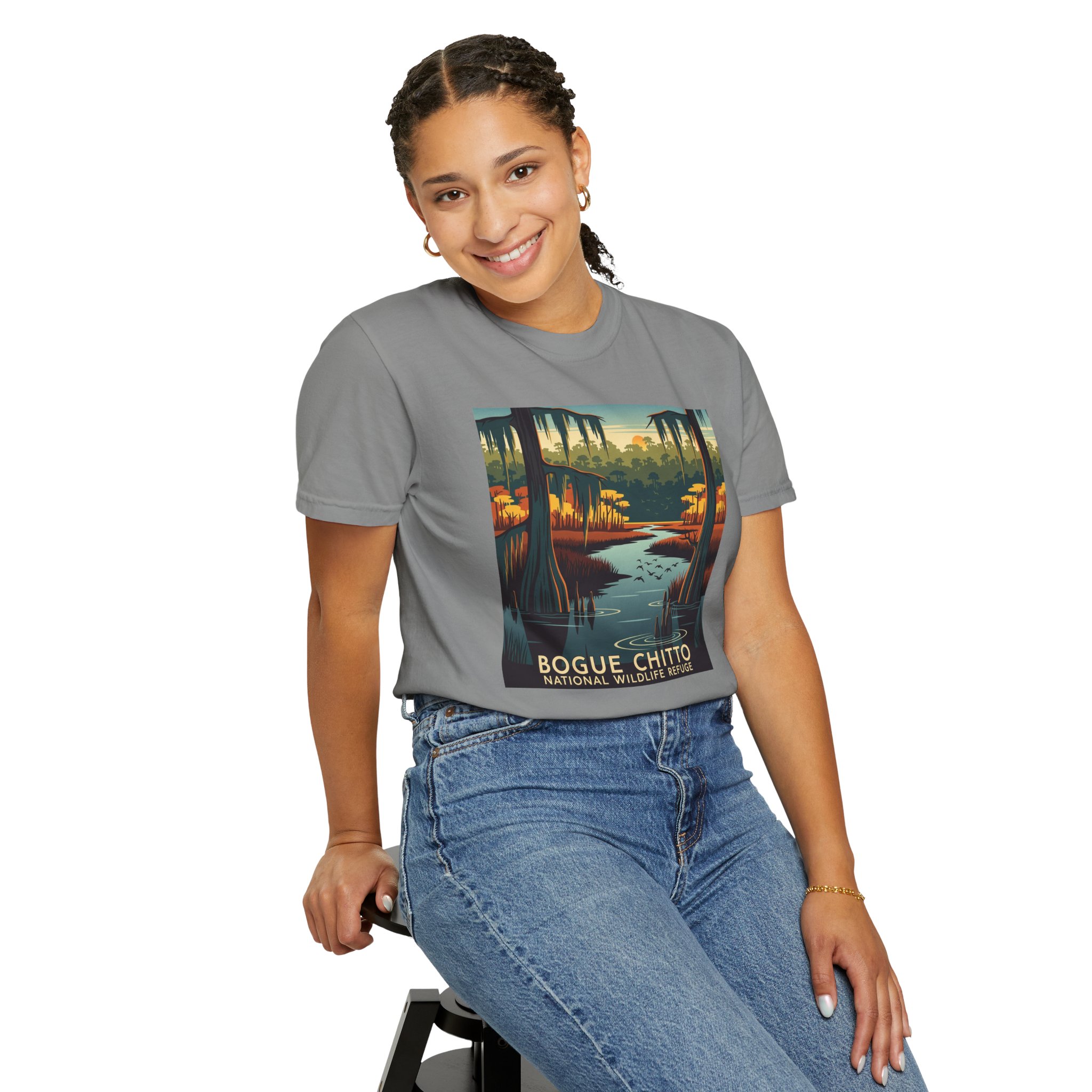 Bogue Chitto National Wildlife Refuge WPA Style Unisex T-shirt - Image 11