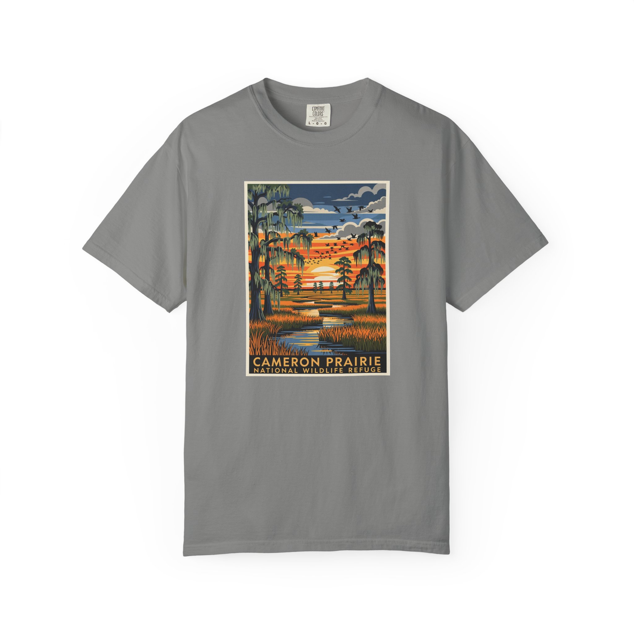 Cameron Prairie National Wildlife Refuge WPA Style Unisex T-shirt - Image 7