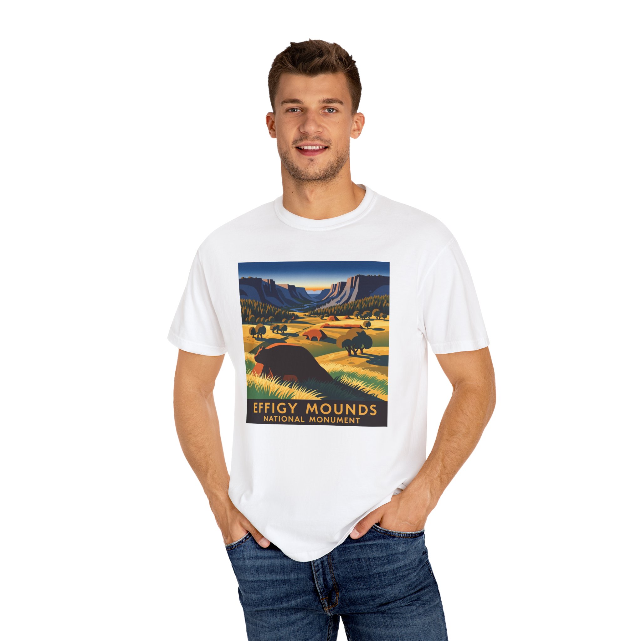 Effigy Mounds National Monument WPA Style Unisex T-shirt - Image 4
